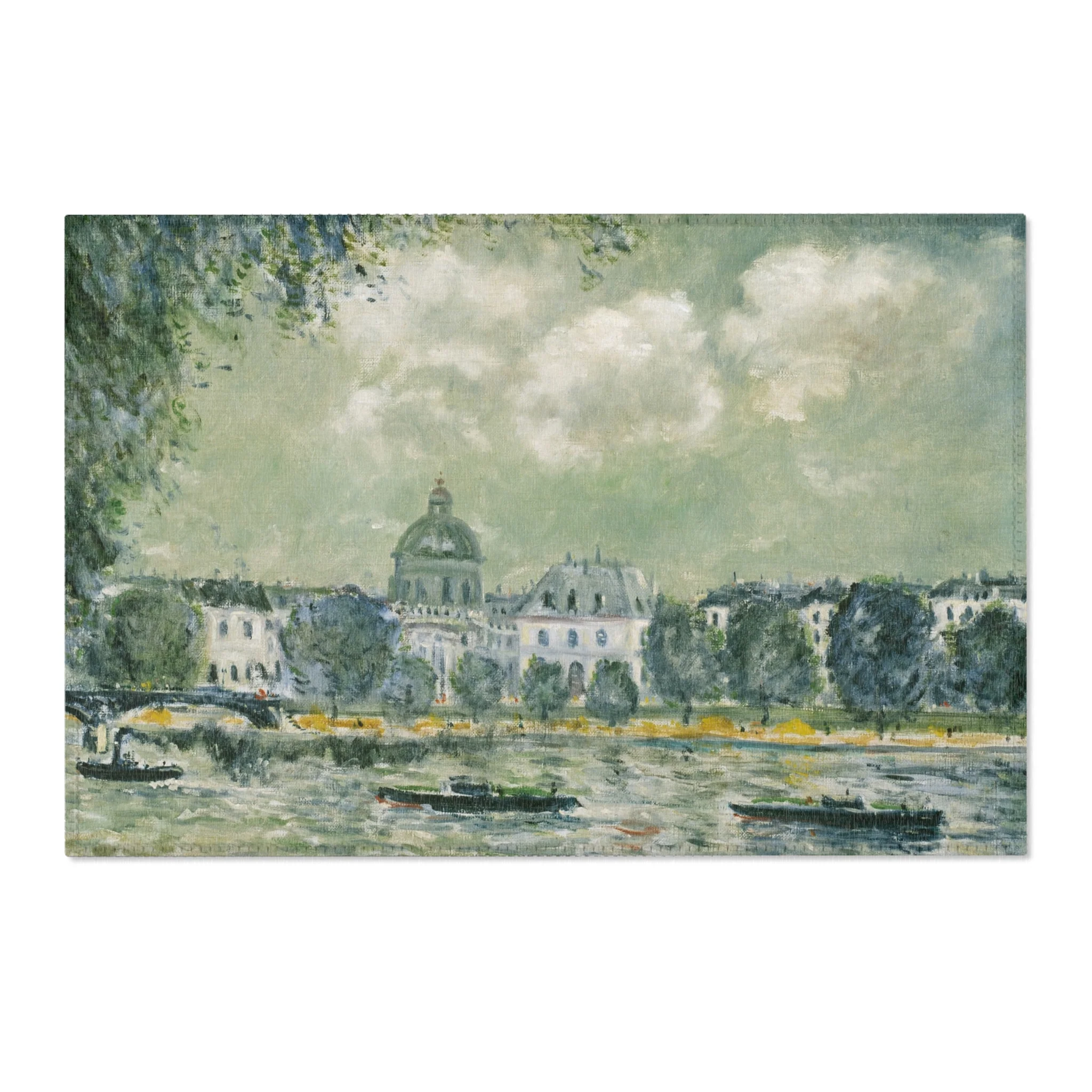 Alfred Sisley - Landscape along the Seine with the Institut de France and the Pont des Arts | Area Rug - Image 4
