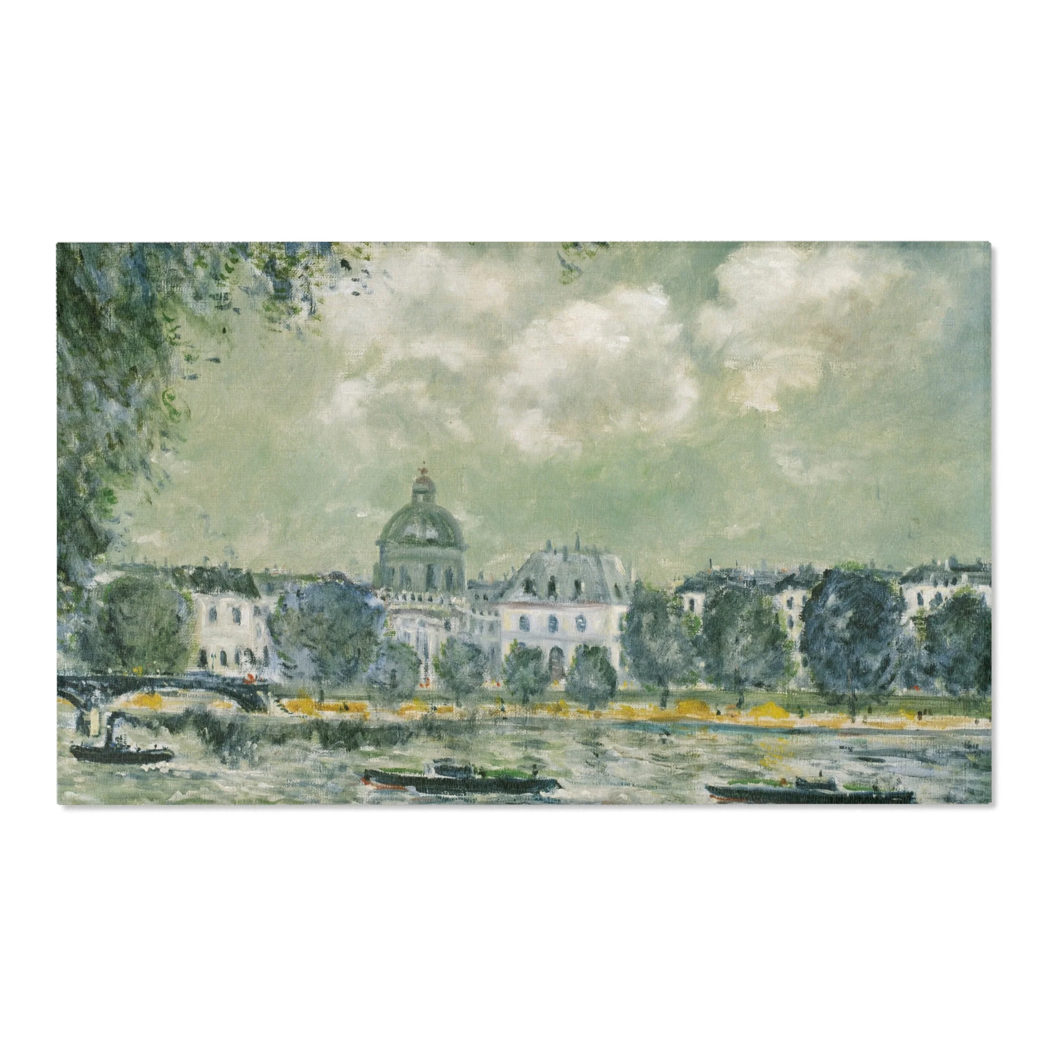 Alfred Sisley - Landscape along the Seine with the Institut de France and the Pont des Arts | Area Rug - Image 5