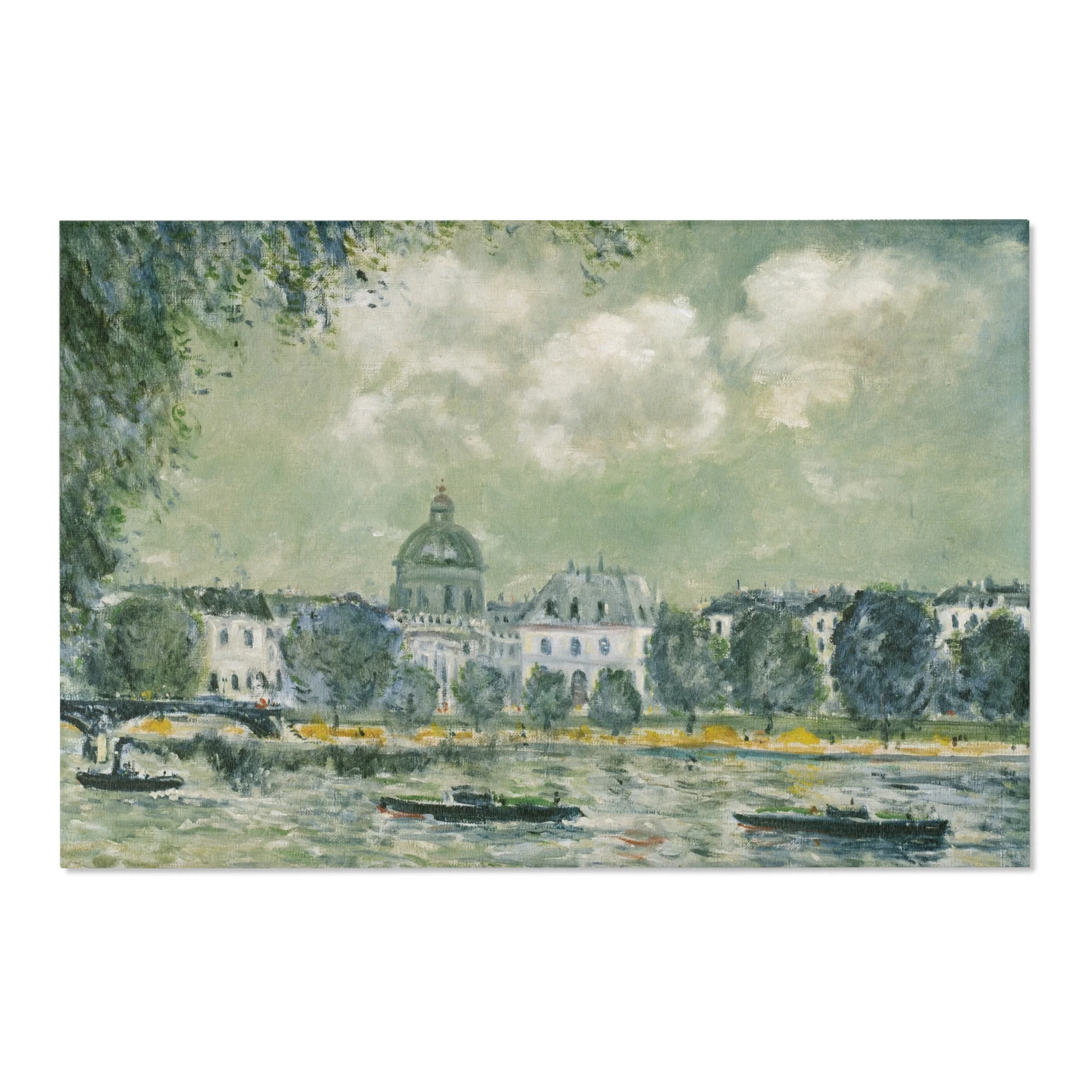 Alfred Sisley - Landscape along the Seine with the Institut de France and the Pont des Arts | Area Rug - Image 6