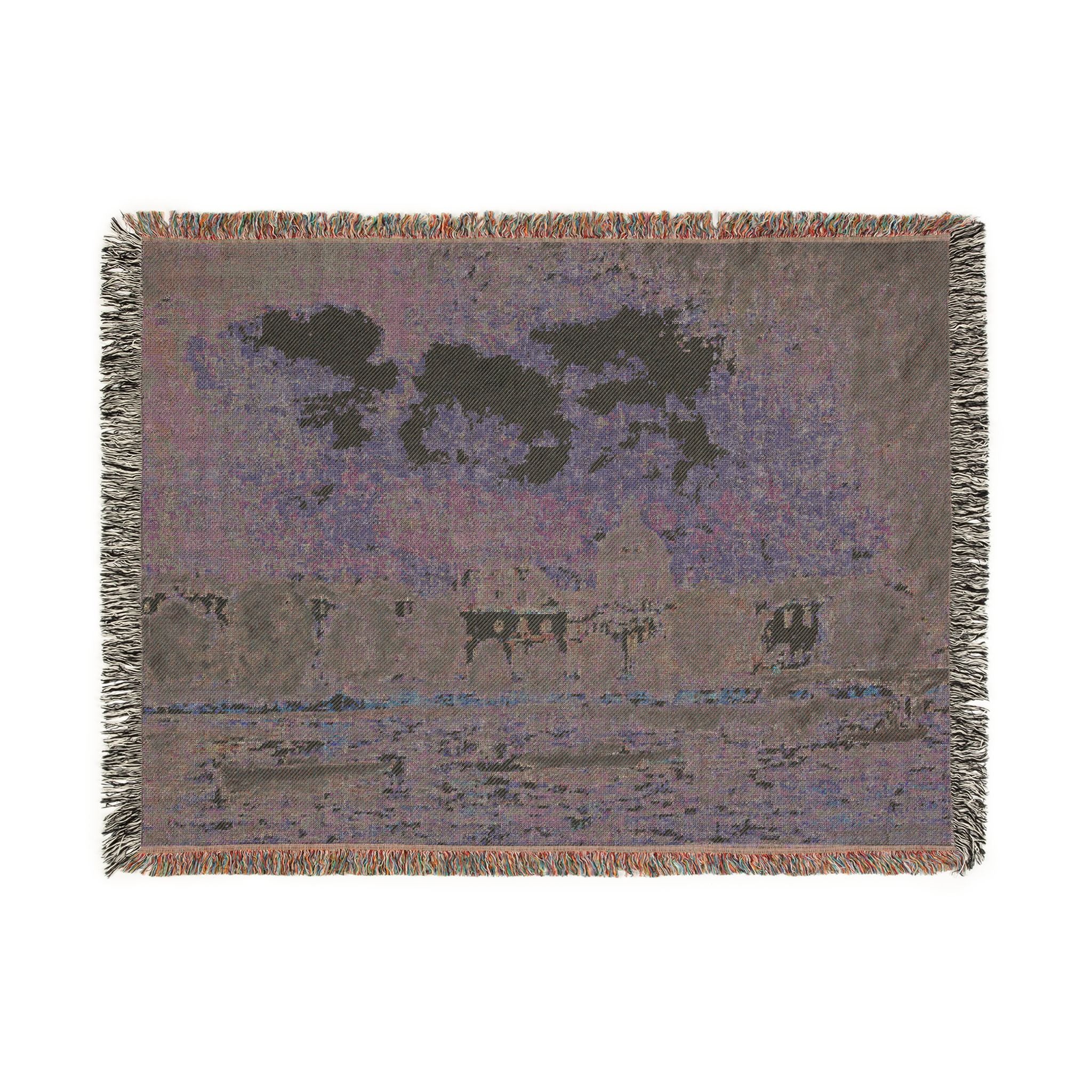 Alfred Sisley - Landscape along the Seine with the Institut de France and the Pont des Arts | Woven Tapestry Blanket - Image 12