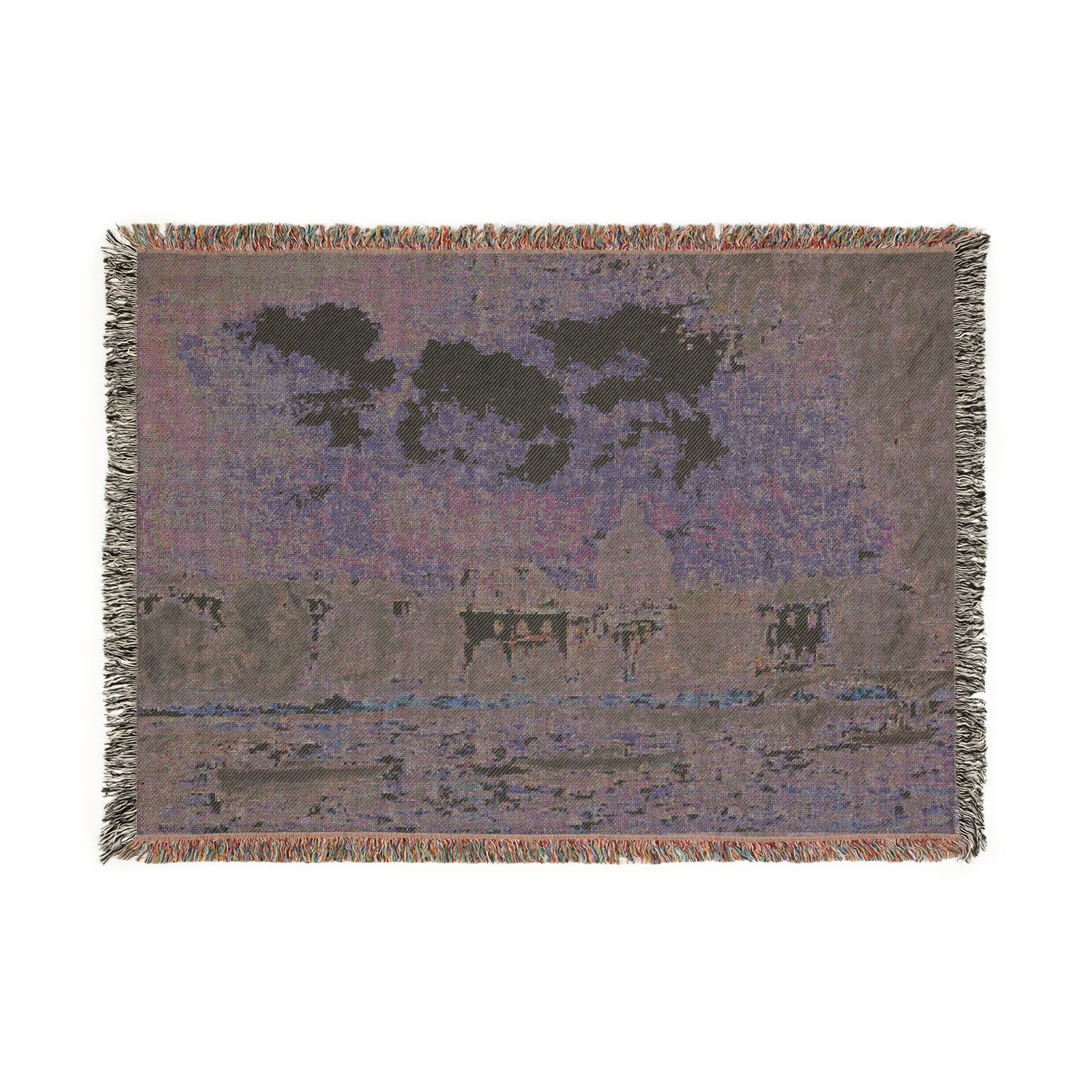 Alfred Sisley - Landscape along the Seine with the Institut de France and the Pont des Arts | Woven Tapestry Blanket - Image 4