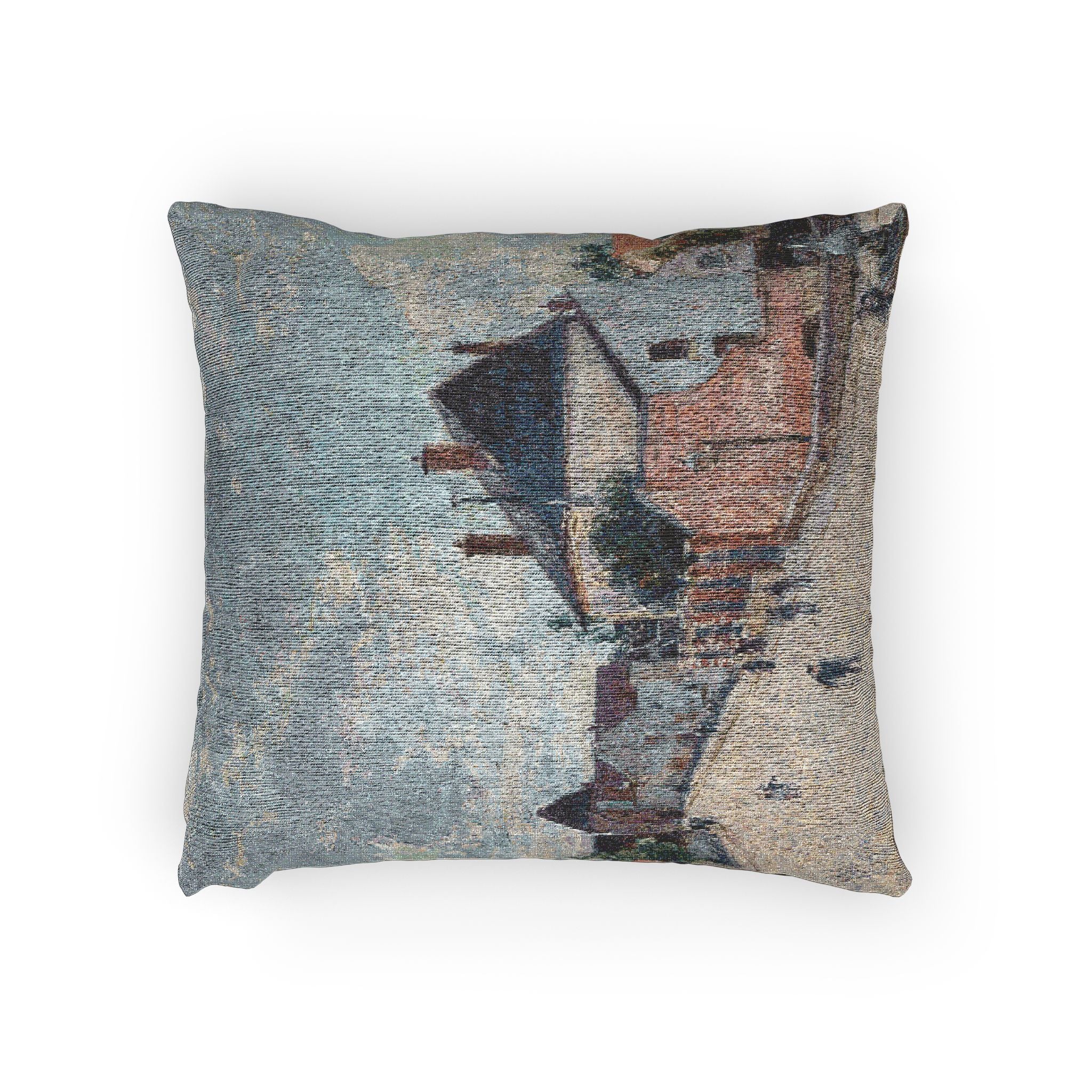 Alfred Sisley - Street in Moret | Woven Pillow - Image 2