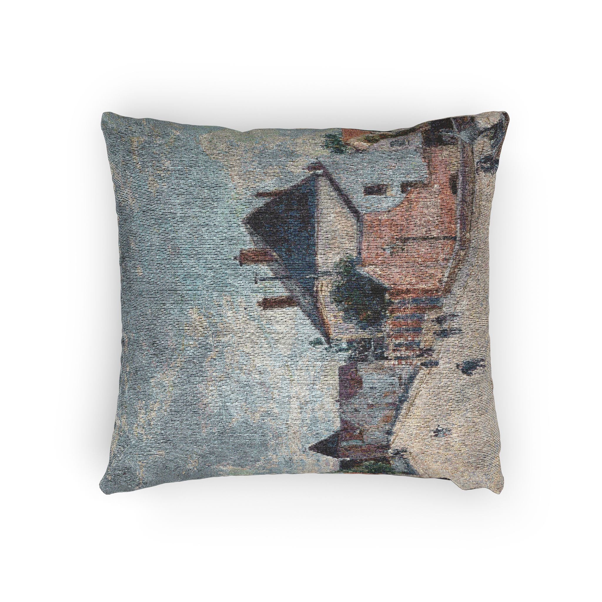 Alfred Sisley - Street in Moret | Woven Pillow - Image 4