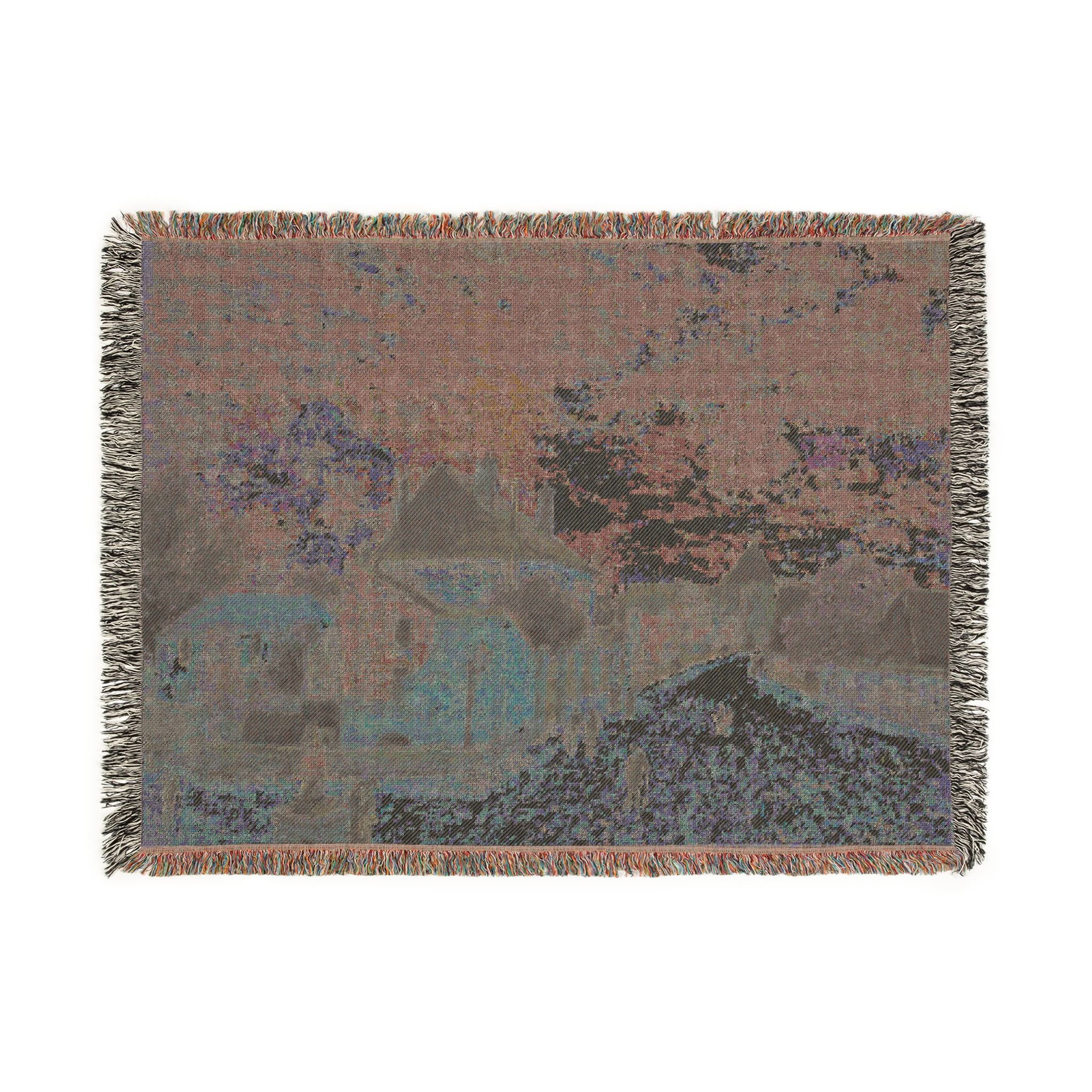 Alfred Sisley - Street in Moret | Woven Tapestry Blanket - Image 12