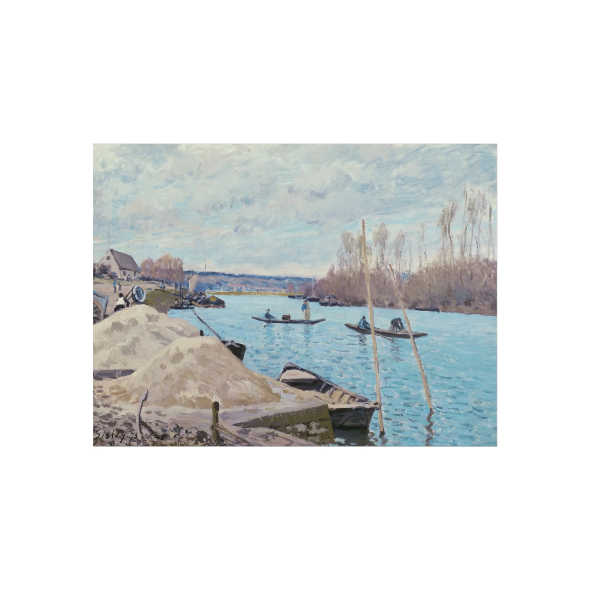 Alfred Sisley - The Seine at Port-Marly, Piles of Sand | Fine Art Poster - Image 3