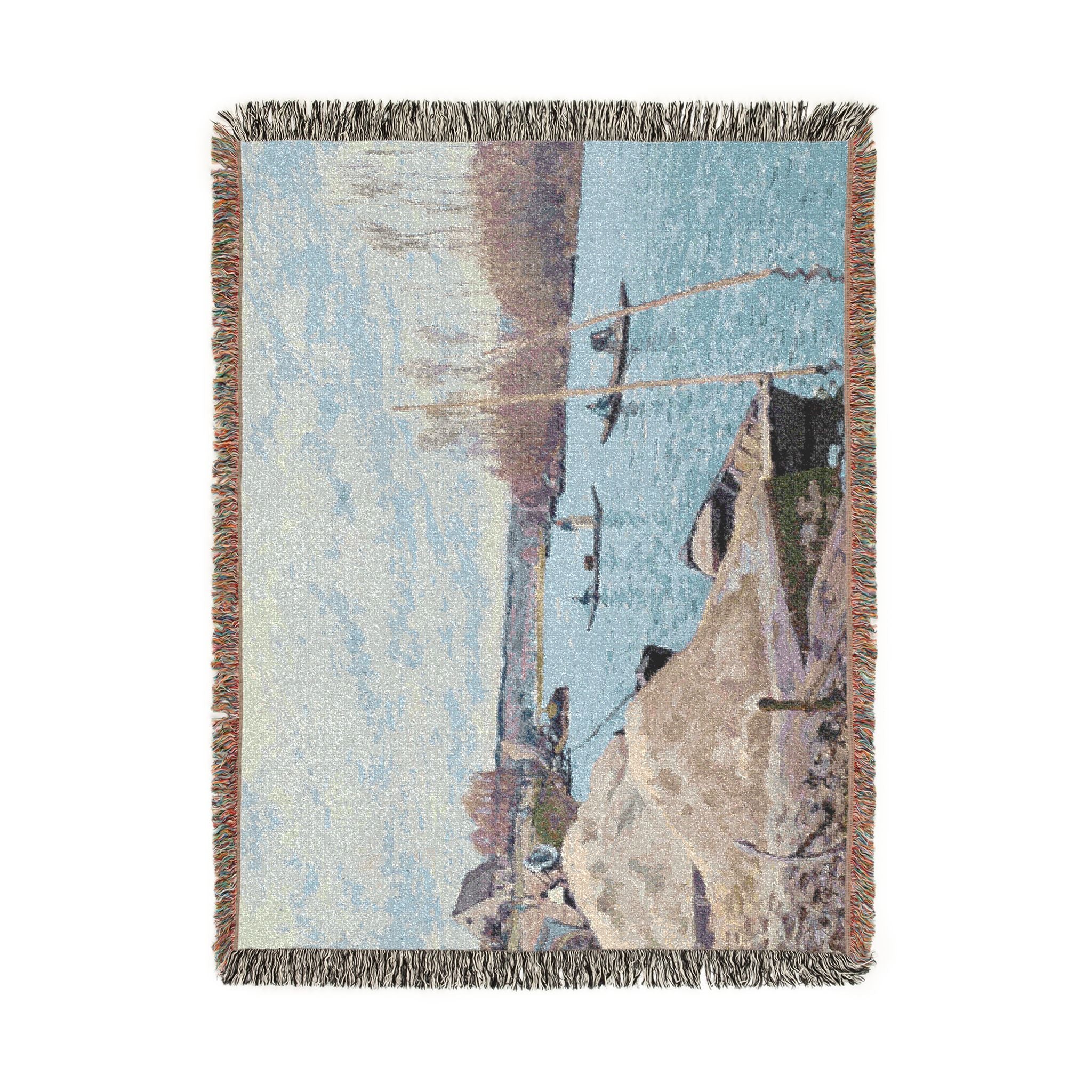 Alfred Sisley - The Seine at Port-Marly, Piles of Sand | Woven Tapestry Blanket - Image 11