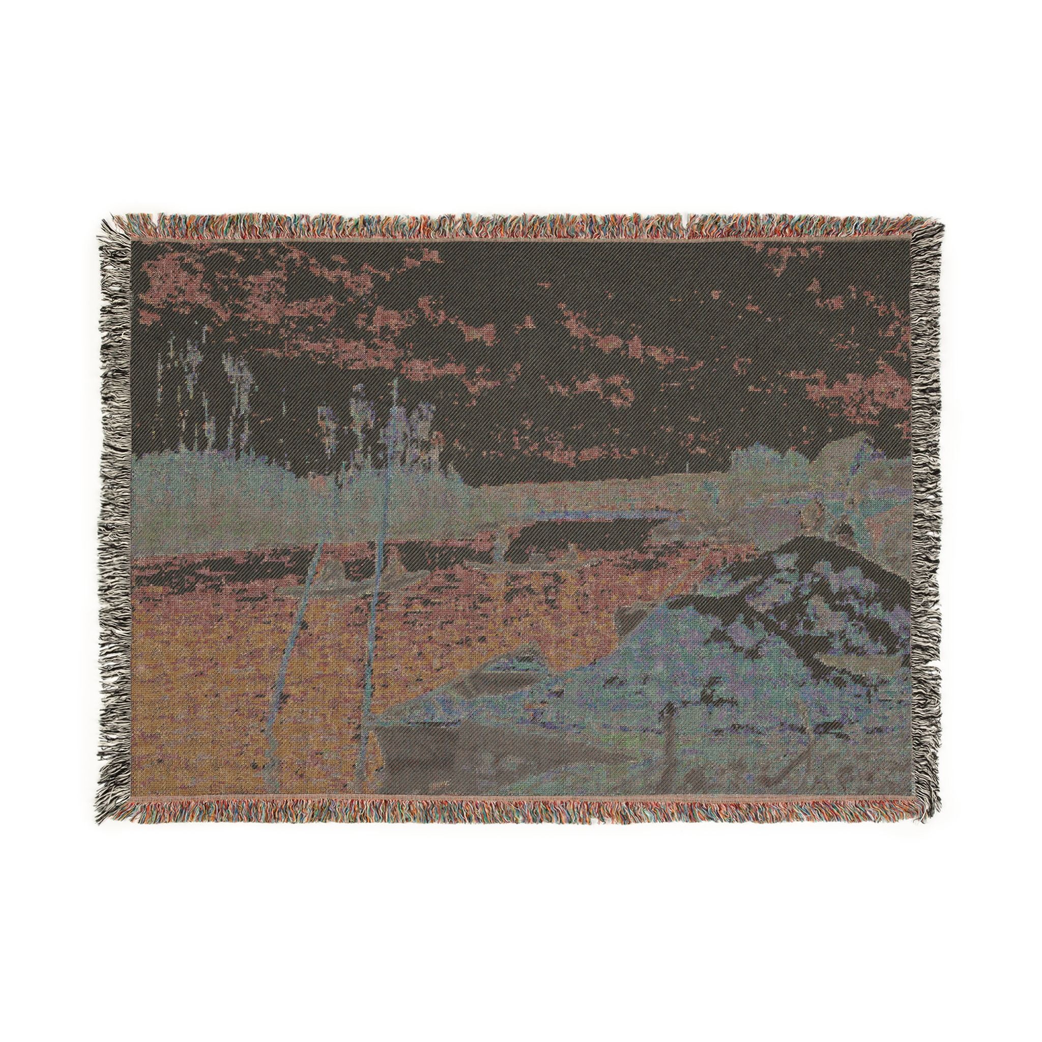Alfred Sisley - The Seine at Port-Marly, Piles of Sand | Woven Tapestry Blanket - Image 4