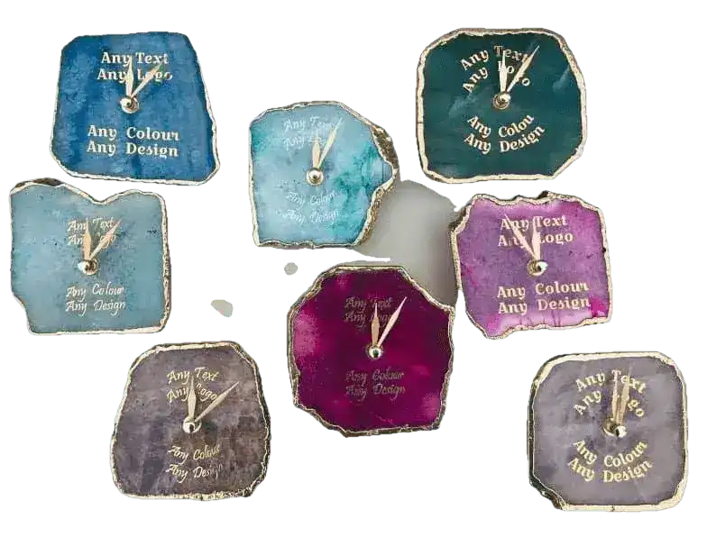Aqua Agate Desk Wall Clock - Image 7