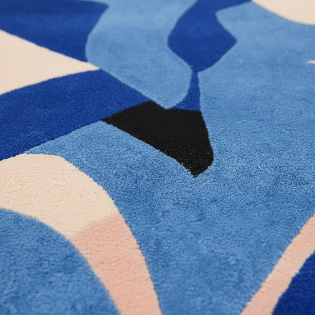 Aqua Shape Story Hand Tufted Rug - Image 4