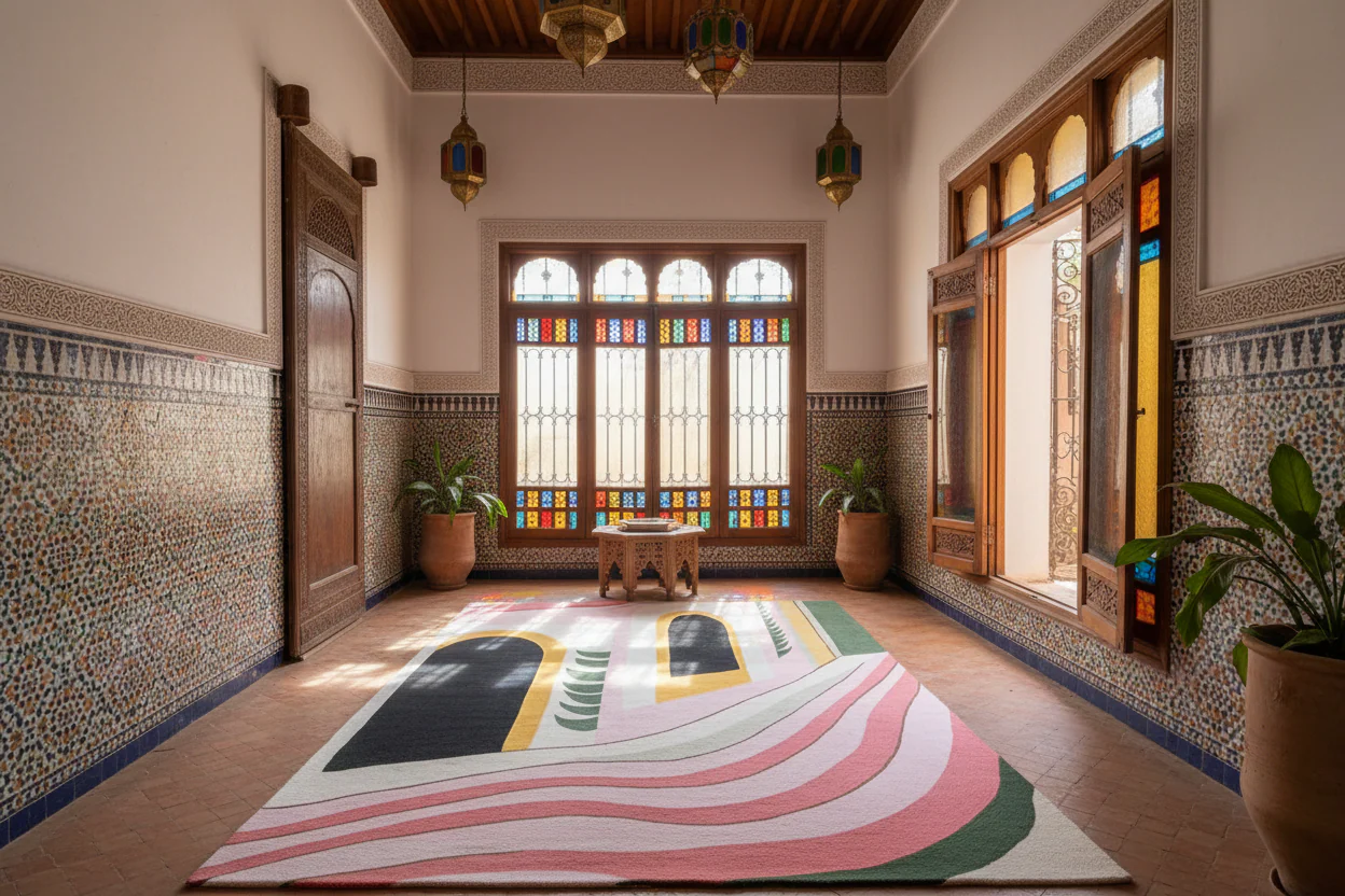 Architectural Rhythm Flow Hand Tufted Rug - Image 2