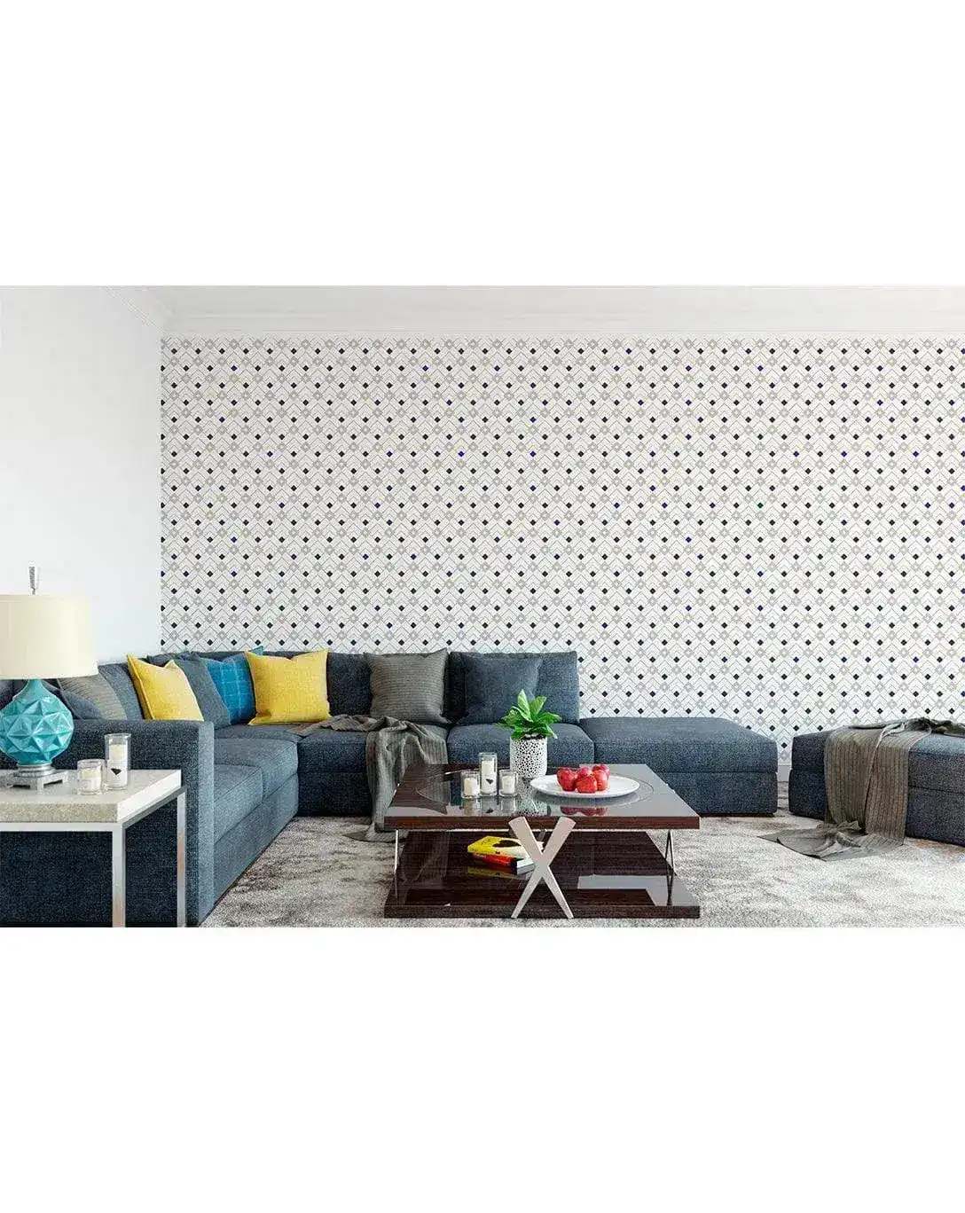 Art Deco Geometric Diamond Removable Wallpaper - Image 3