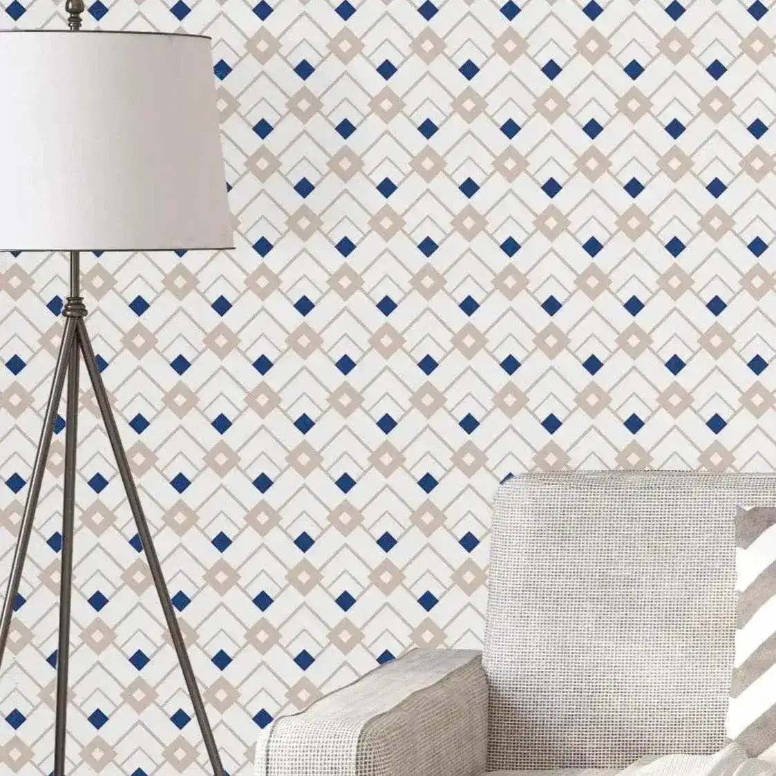 Art Deco Geometric Diamond Removable Wallpaper - Image 6