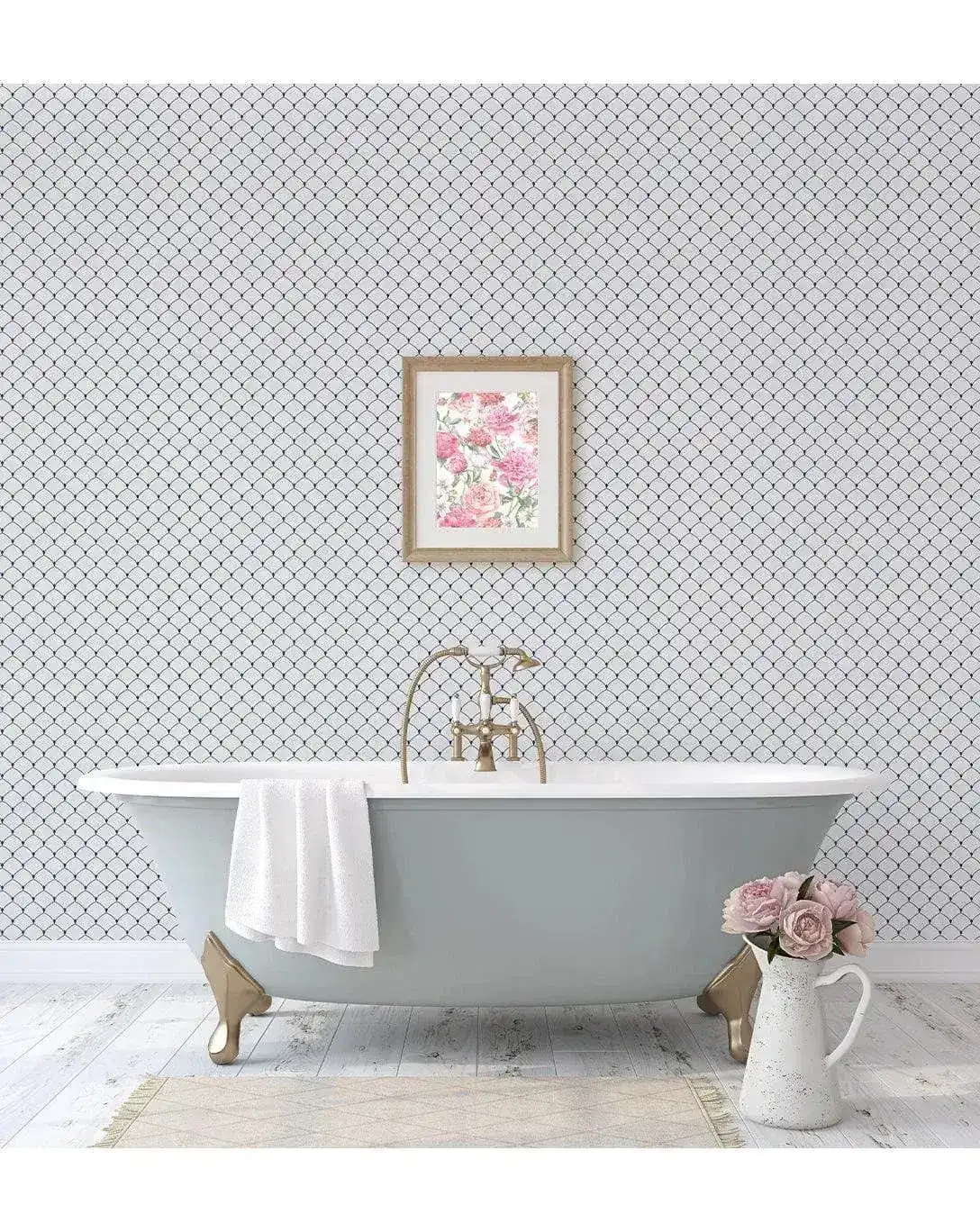 Art Deco Geometric Scallop Removable Wallpaper - Image 2