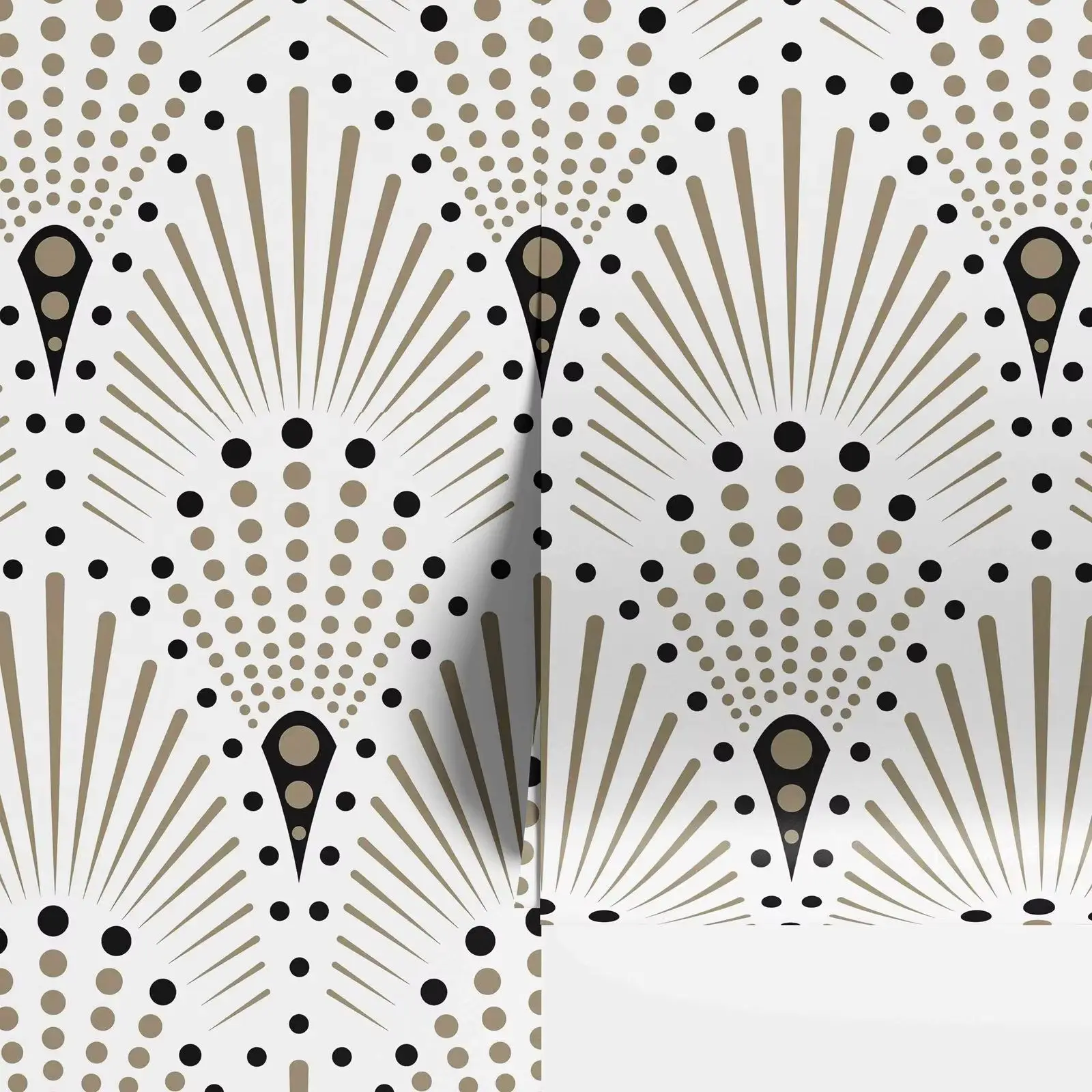 Art Deco Shells Black and White Wallpaper - Image 6