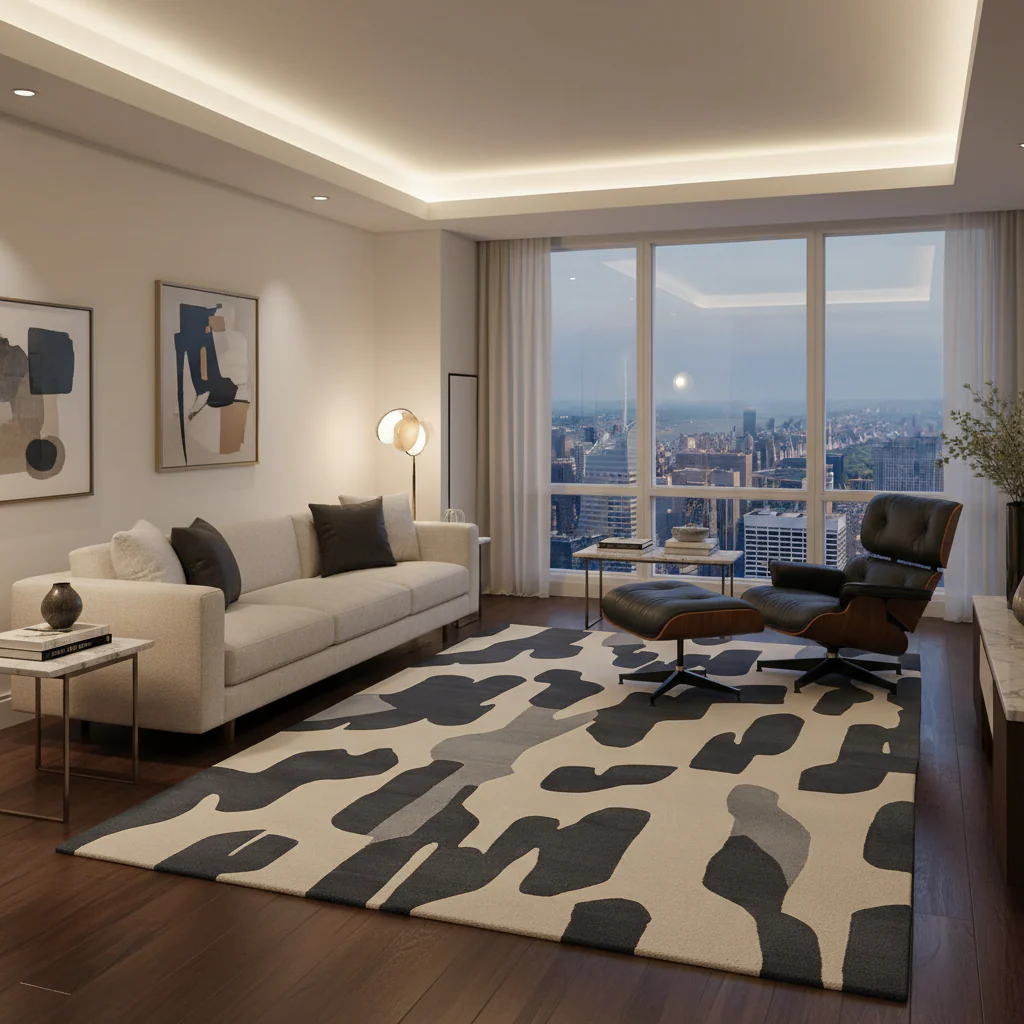 Ash Flow Rhythm Hand Tufted Rug - Image 2