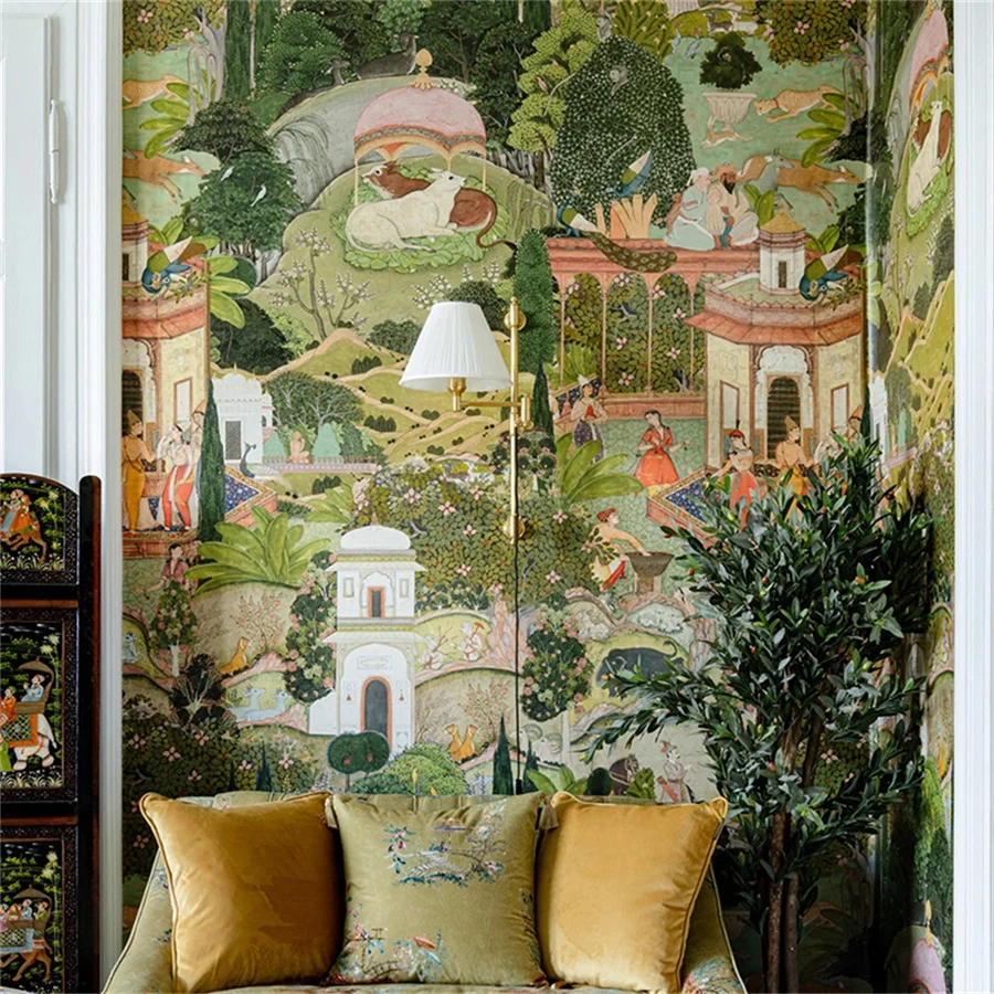 Asian Peacock Botanical Forest Mural