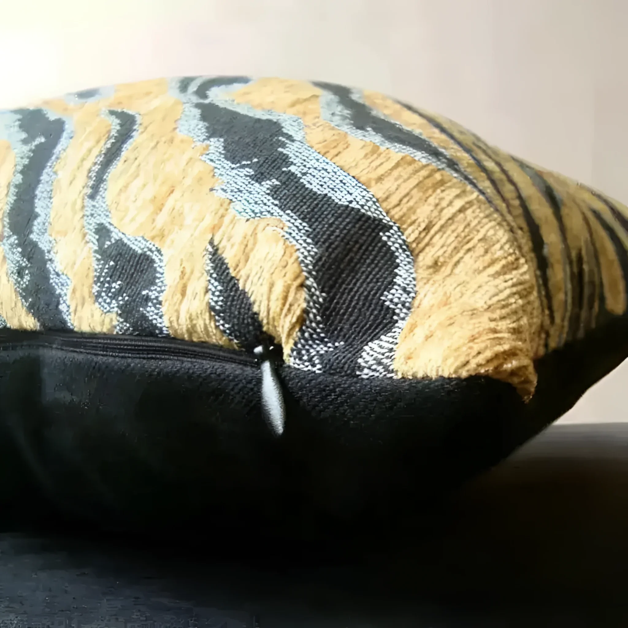 Asian Tiger Stripe Jacquard Throw Pillow Cover - Image 4