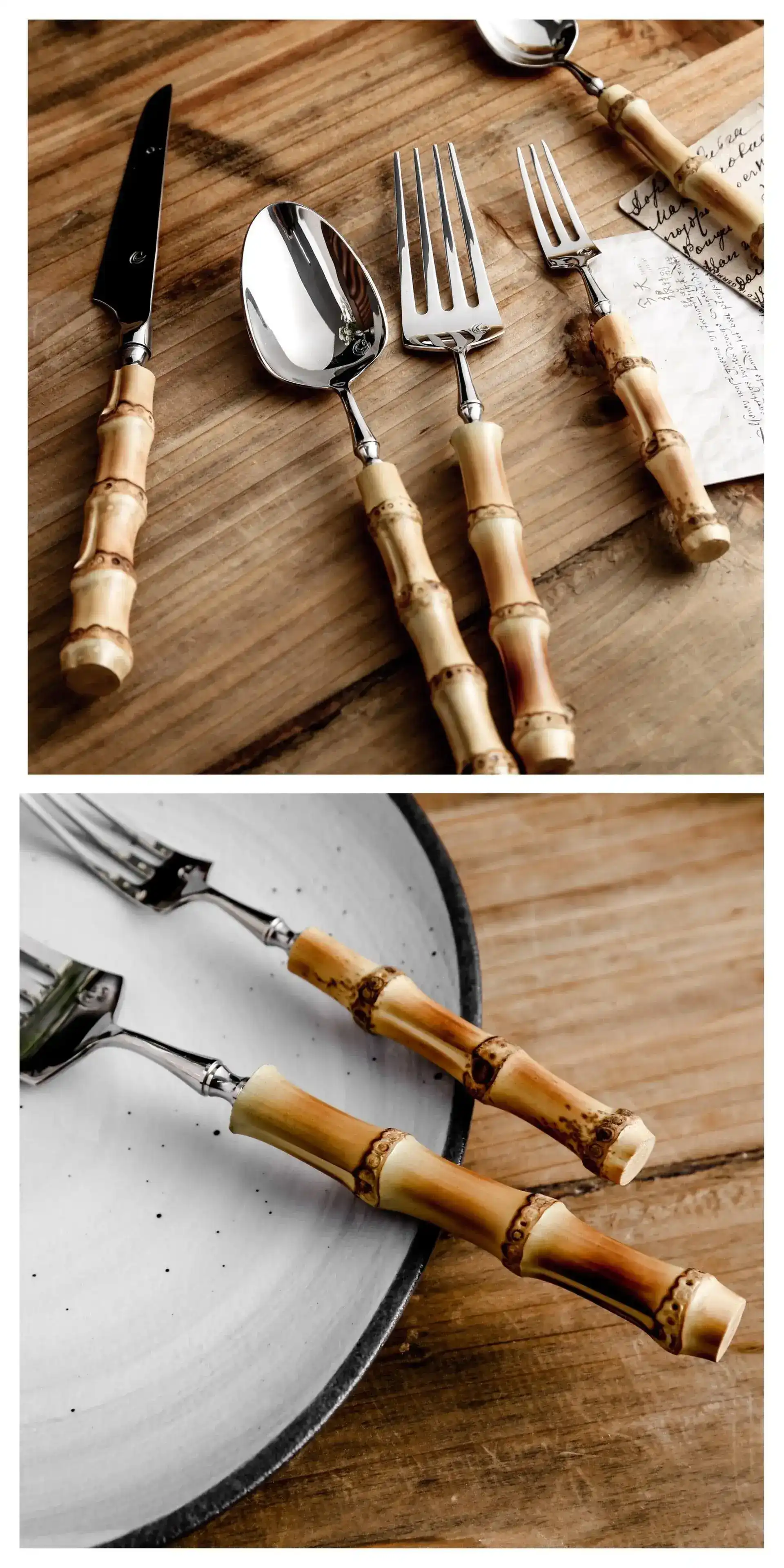 Bamboo Handle Flatware Cutlery - Image 10