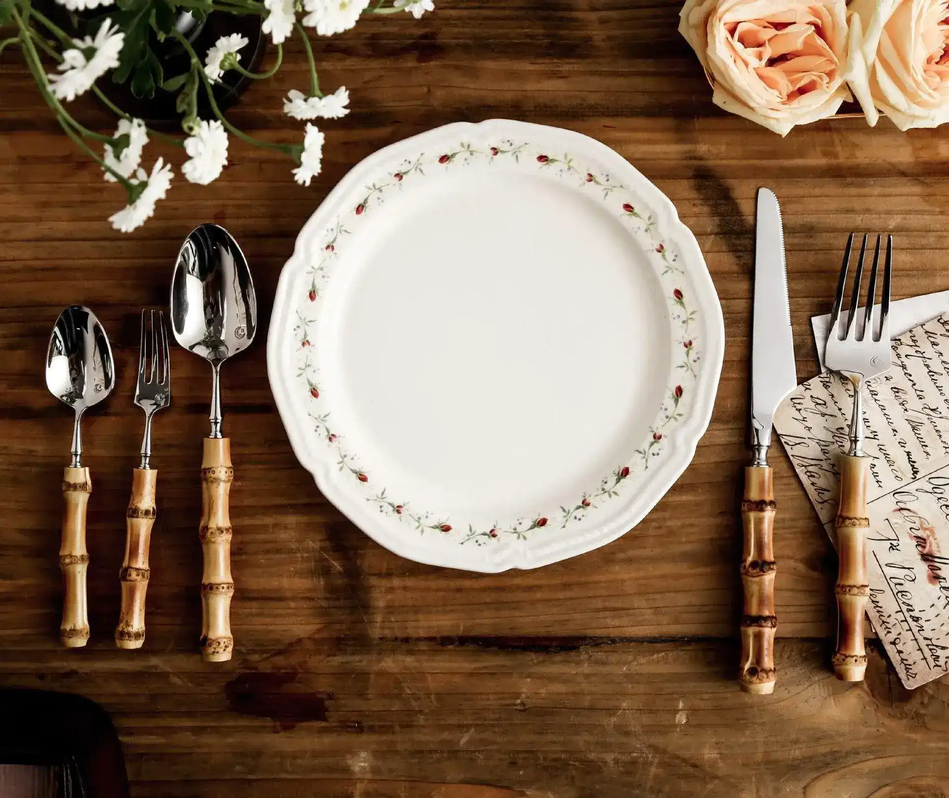 Bamboo Handle Flatware Cutlery - Image 2
