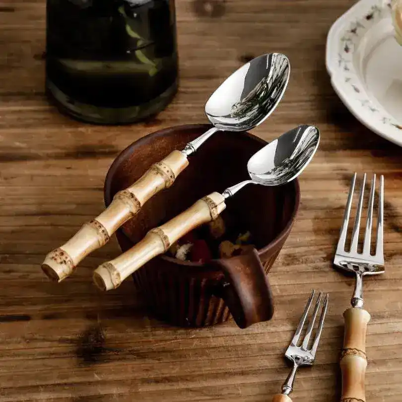 Bamboo Handle Flatware Cutlery - Image 5