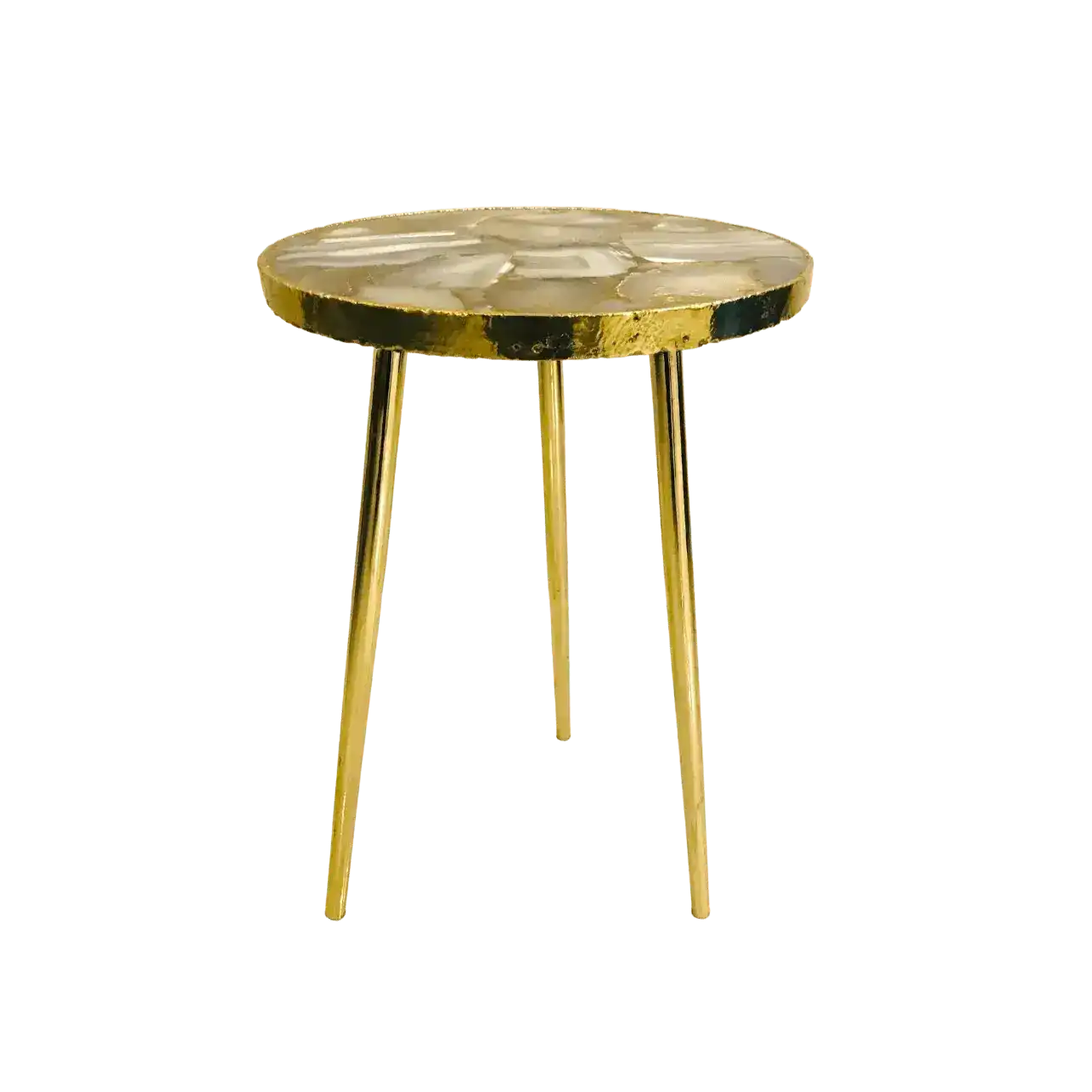 Banded Agate Round Edge Accent Table