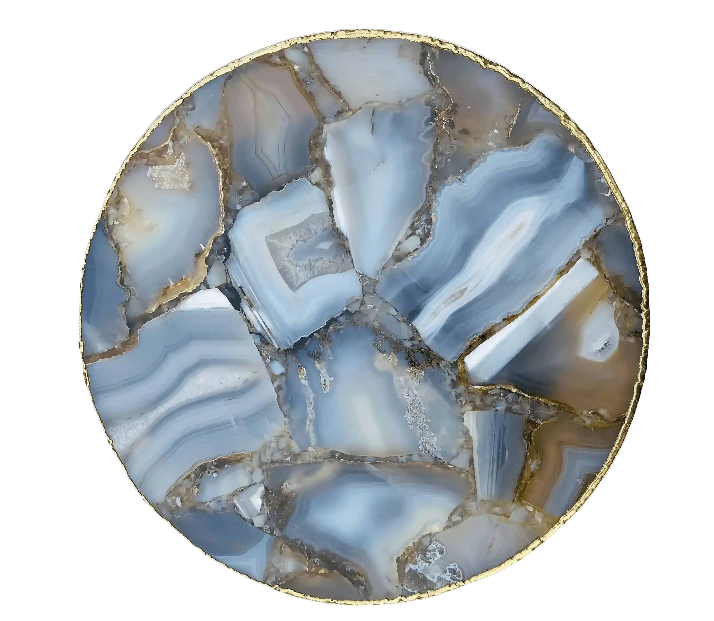 Banded Agate Round Edge Accent Table - Image 2