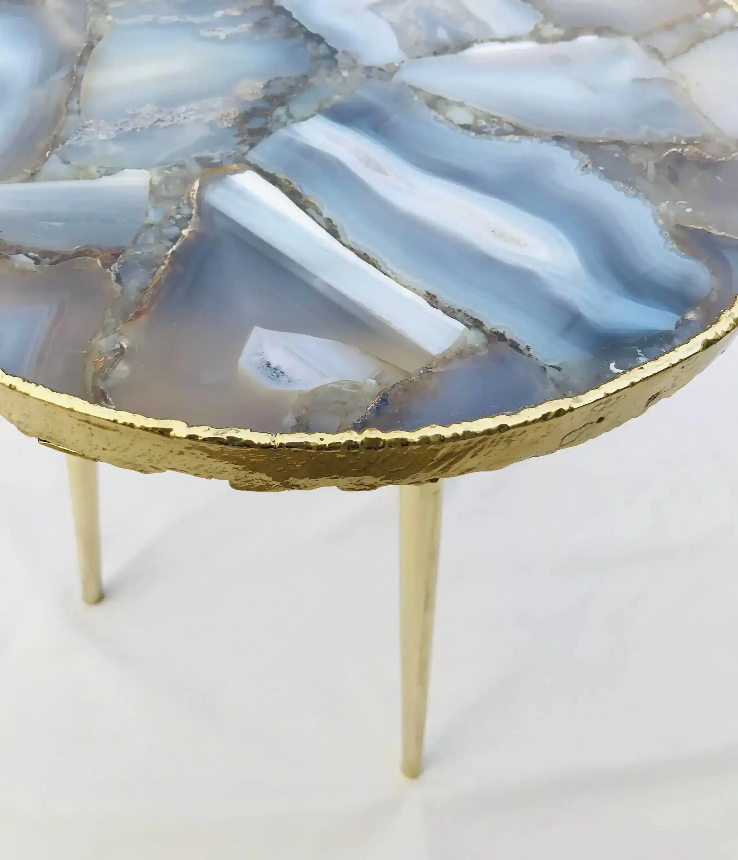 Banded Agate Round Edge Accent Table - Image 3