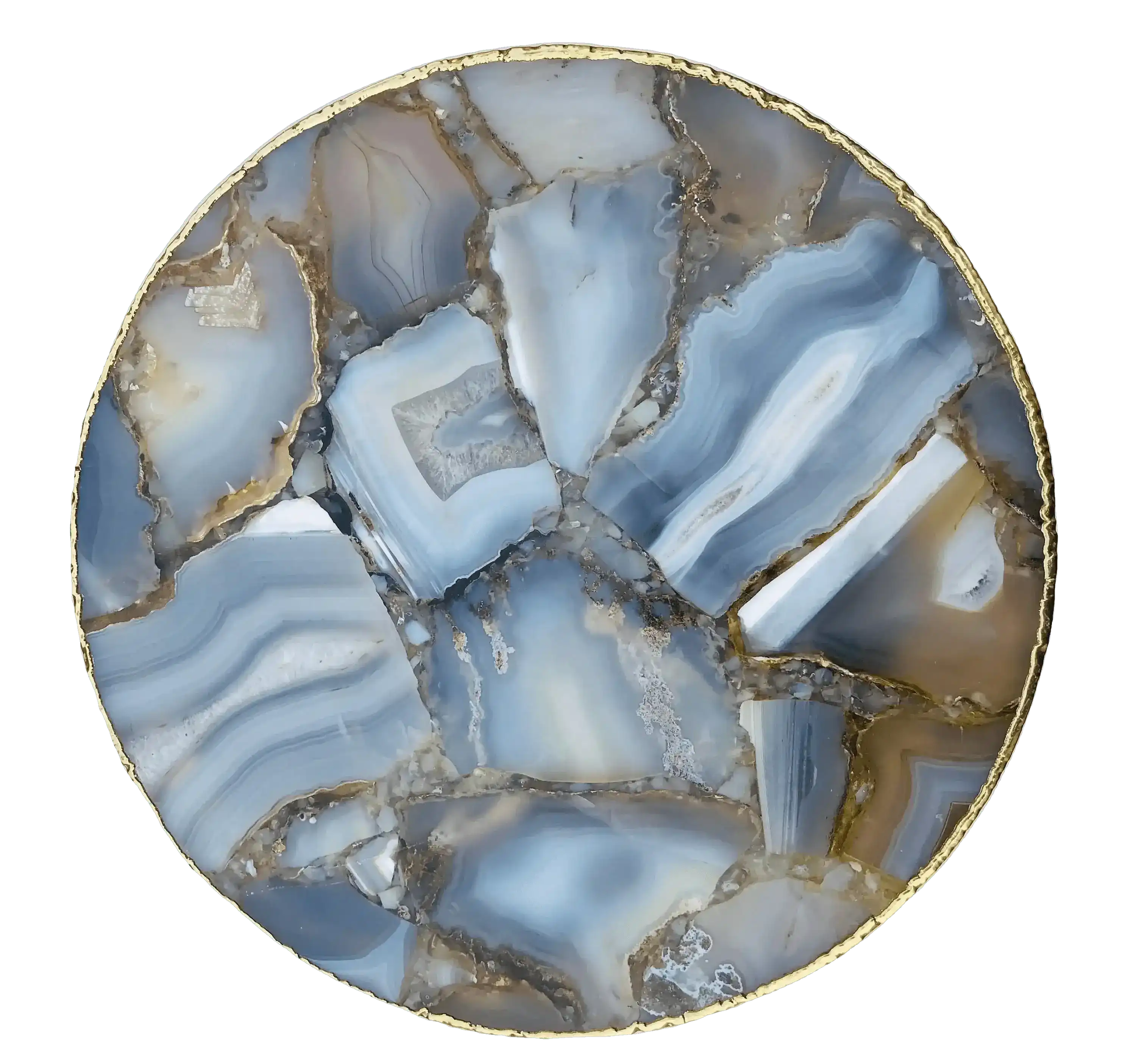 Banded Agate Round Edge Accent Table - Image 4