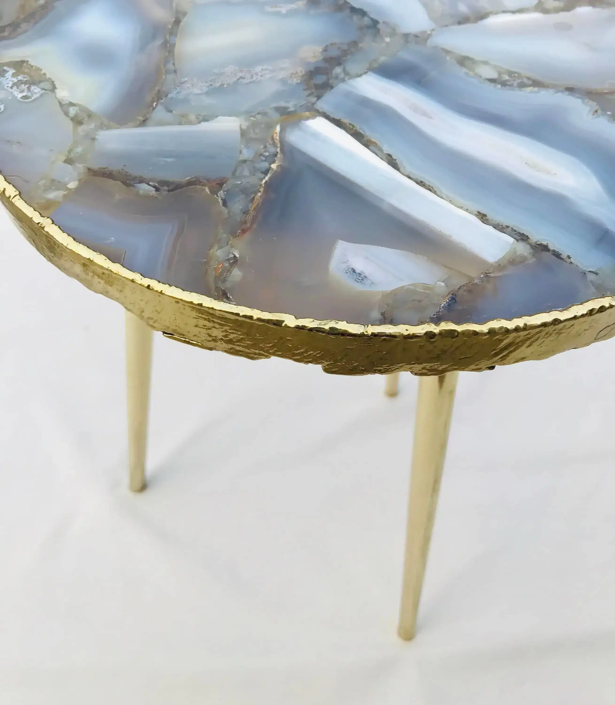 Banded Agate Round Edge Accent Table - Image 6