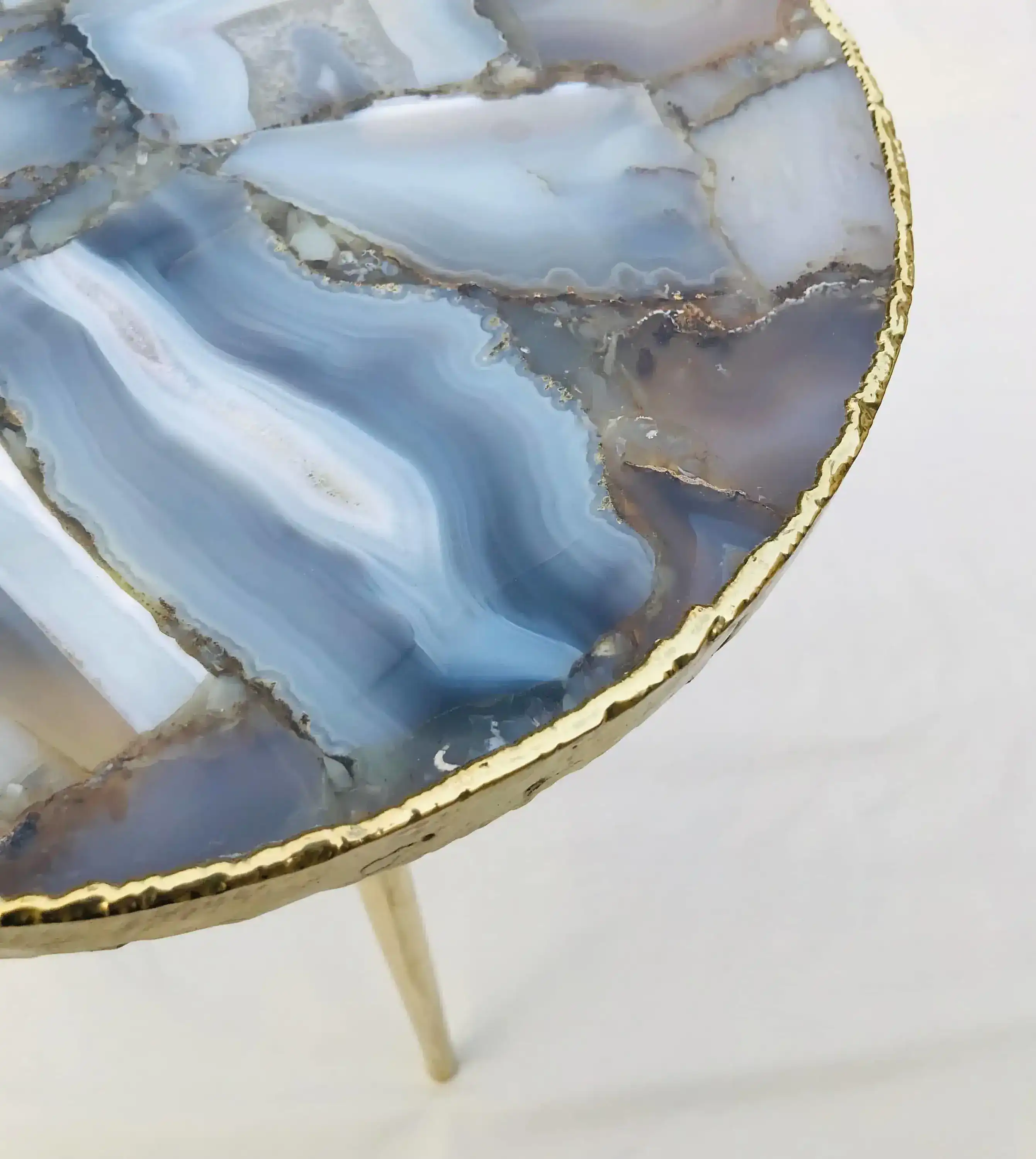 Banded Agate Round Edge Accent Table - Image 7