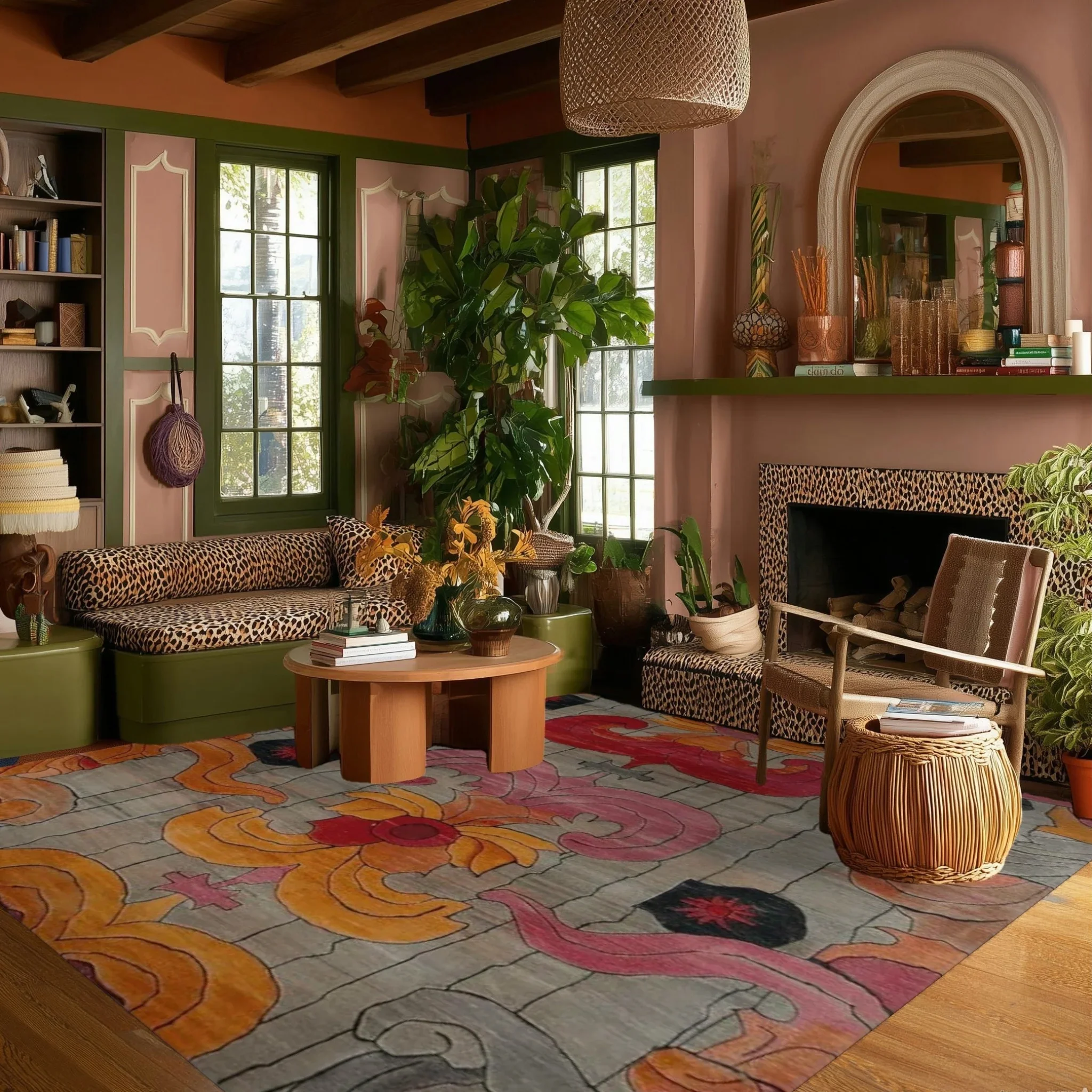 Baroque Fire Bloom Hand Tufted Rug - Image 3