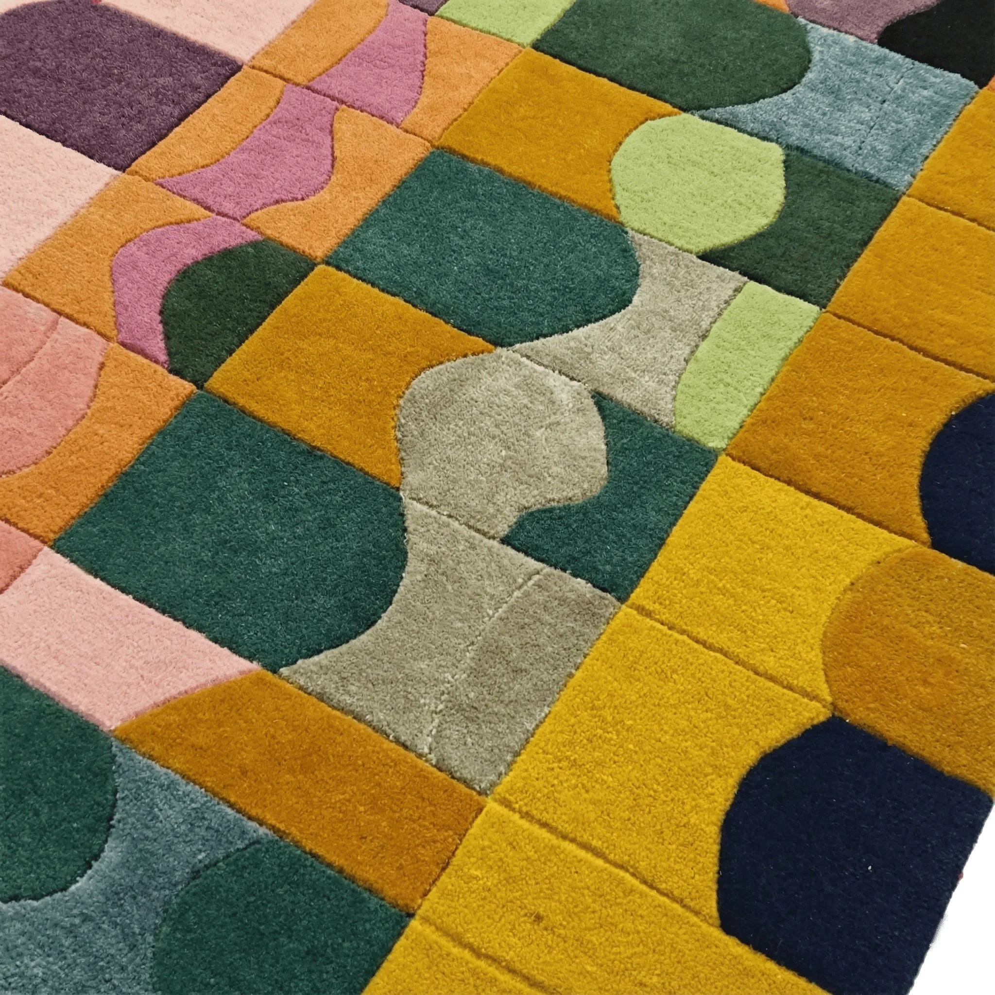 Bauhaus Patchwork Hand Tufted Wool Rug - Image 9