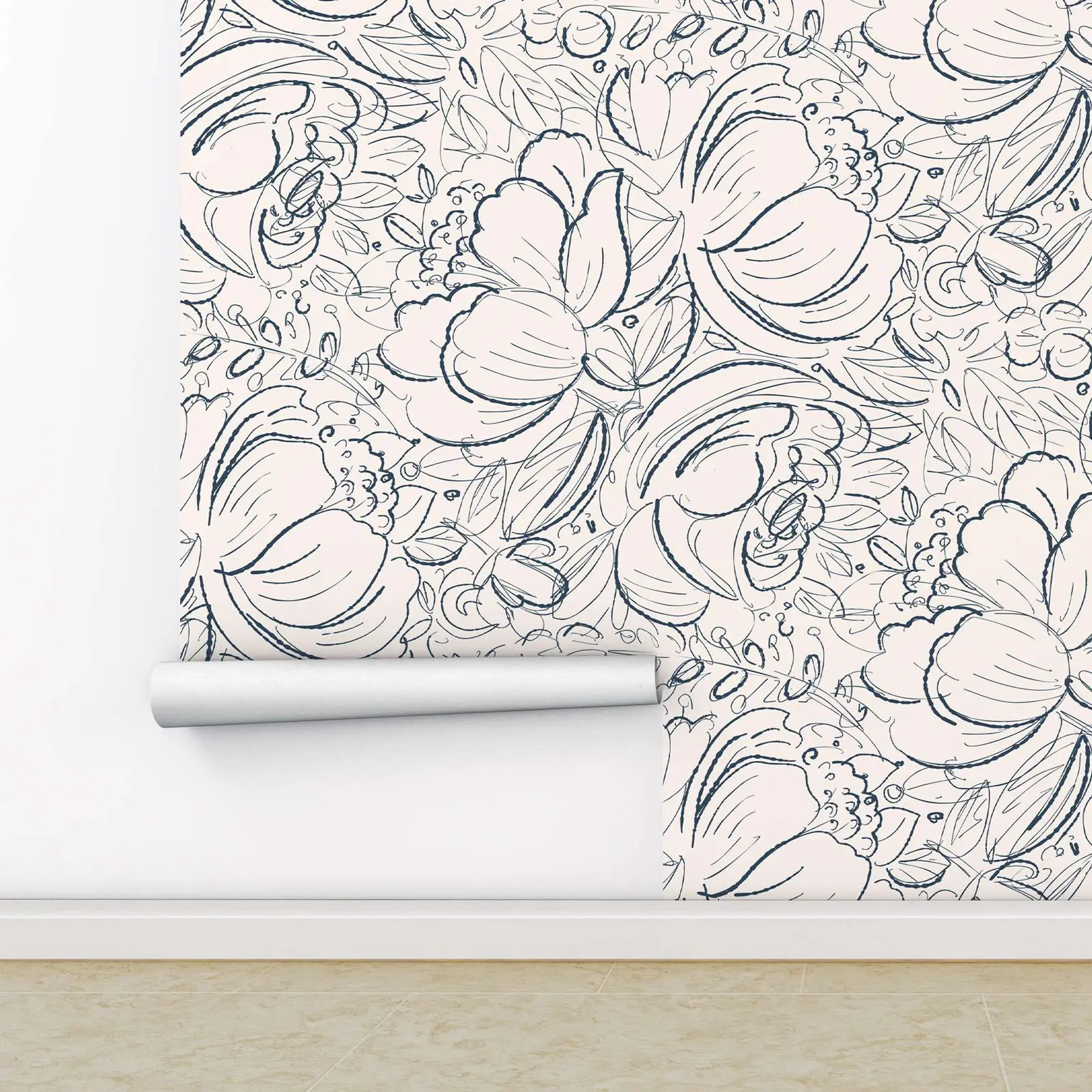 Beige Vintage Peonies Wallpaper - Image 4