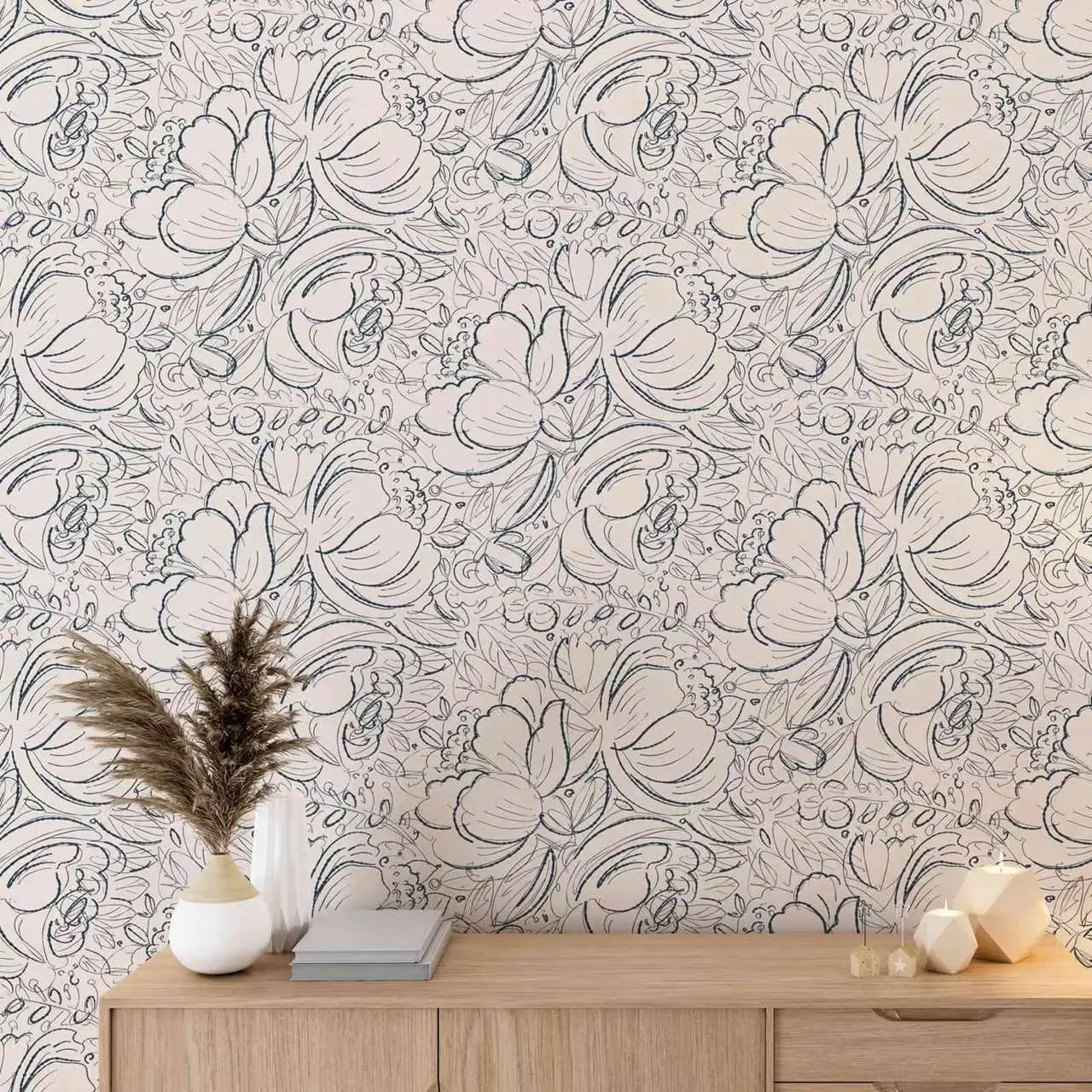 Beige Vintage Peonies Wallpaper - Image 5