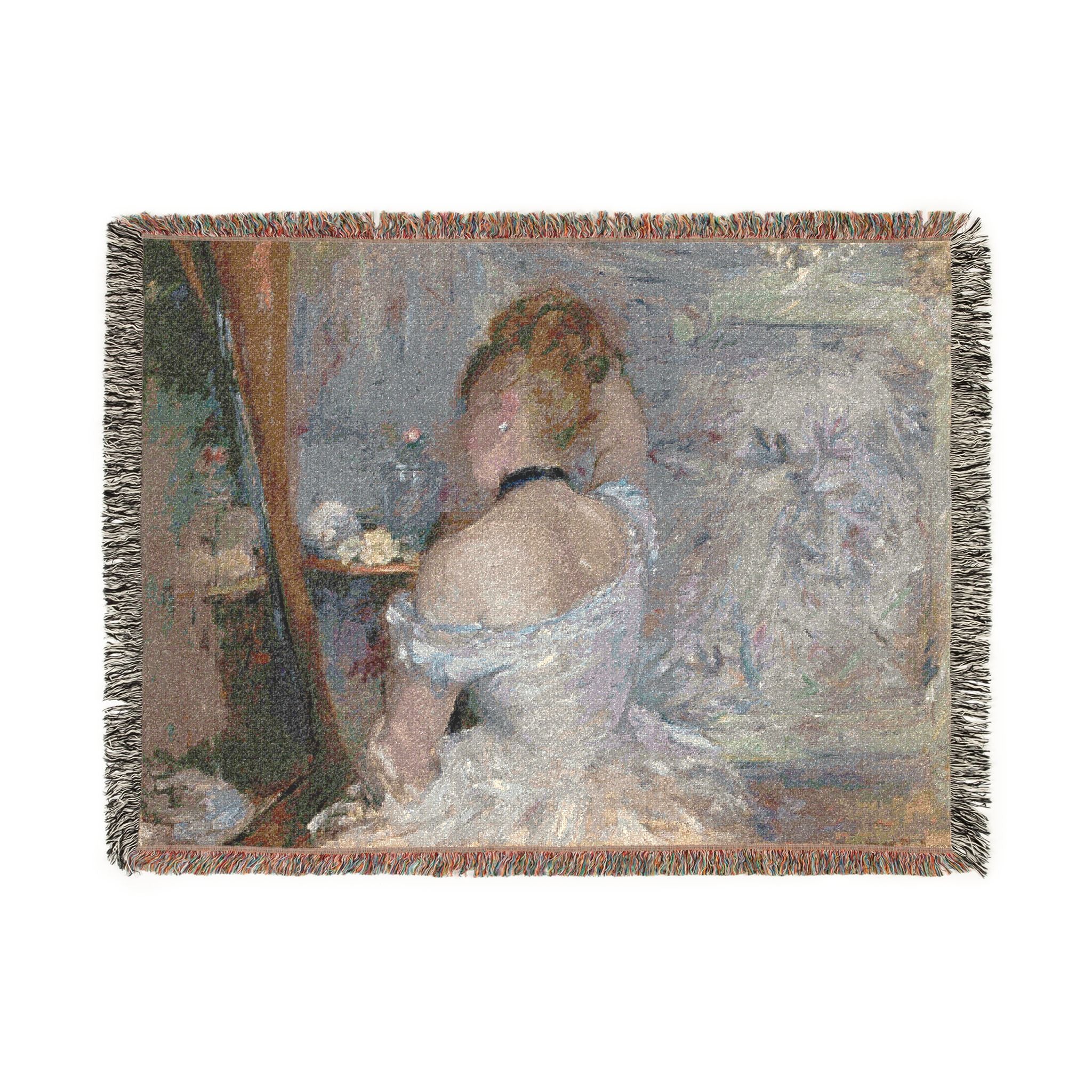 Berthe Morisot - Woman at Her Toilette | Woven Tapestry Blanket - Image 10