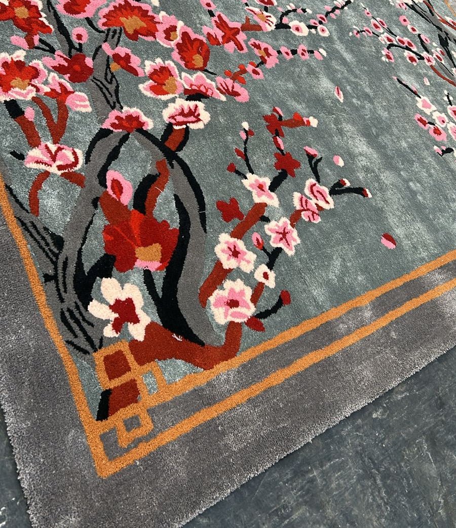 Bird and Blossom Tapestry Hand Tufted Wool Rug - Image 3