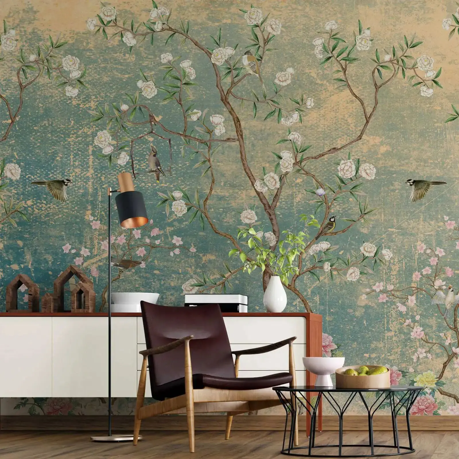 Birds and Blossom Chinoiserie Wallpaper - Image 3