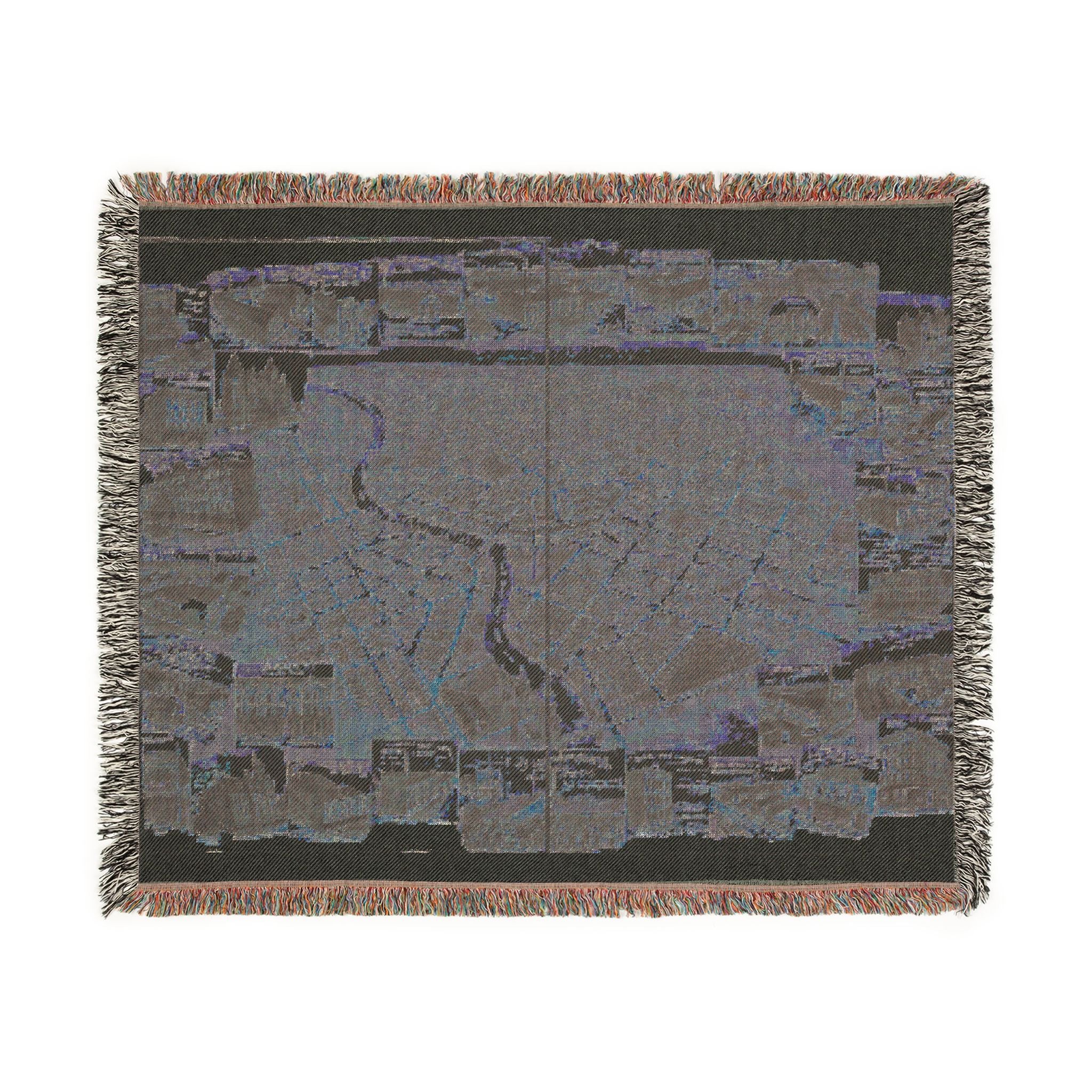[Bird's eye view of Chatham, Ontario Woven Throw Blanket - Image 3