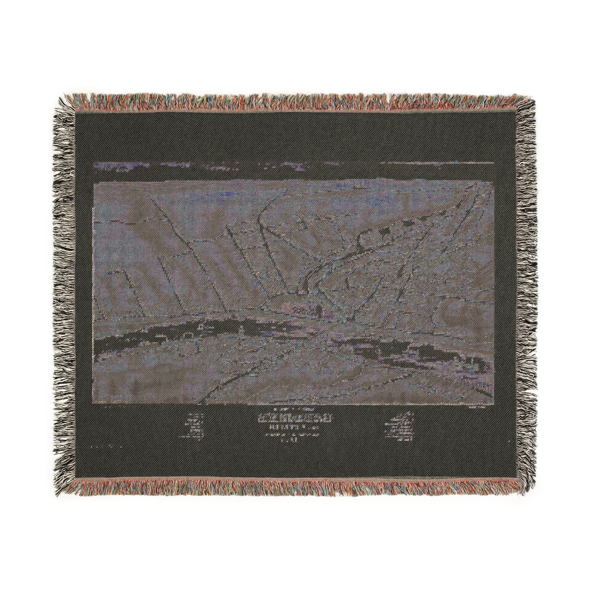 Bird's eye view of Gardiner and Pittston, Kennebec Co., Maine, 1878 Woven Throw Blanket - Image 3