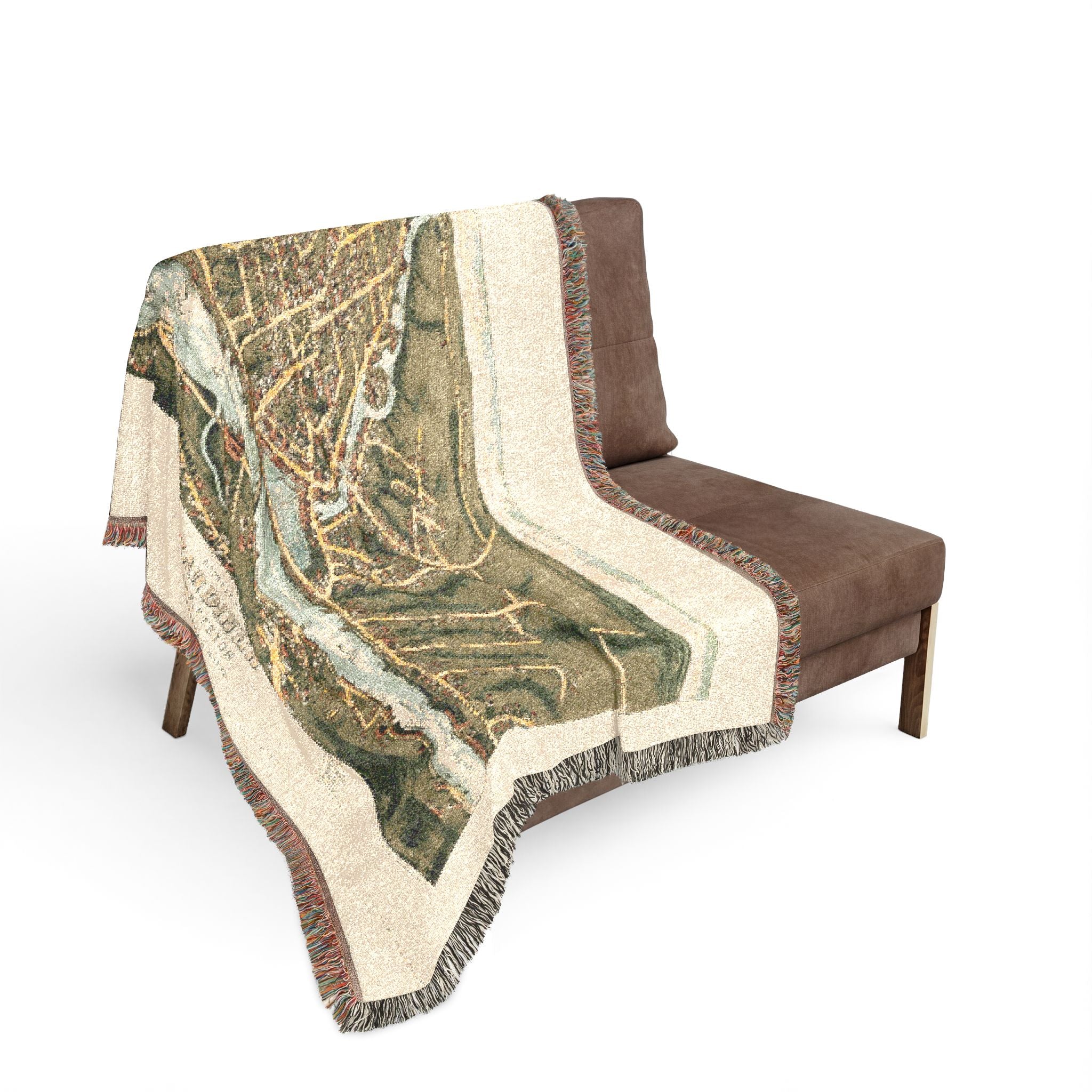 Bird's eye view of Gardiner and Pittston, Kennebec Co., Maine, 1878 Woven Throw Blanket - Image 5