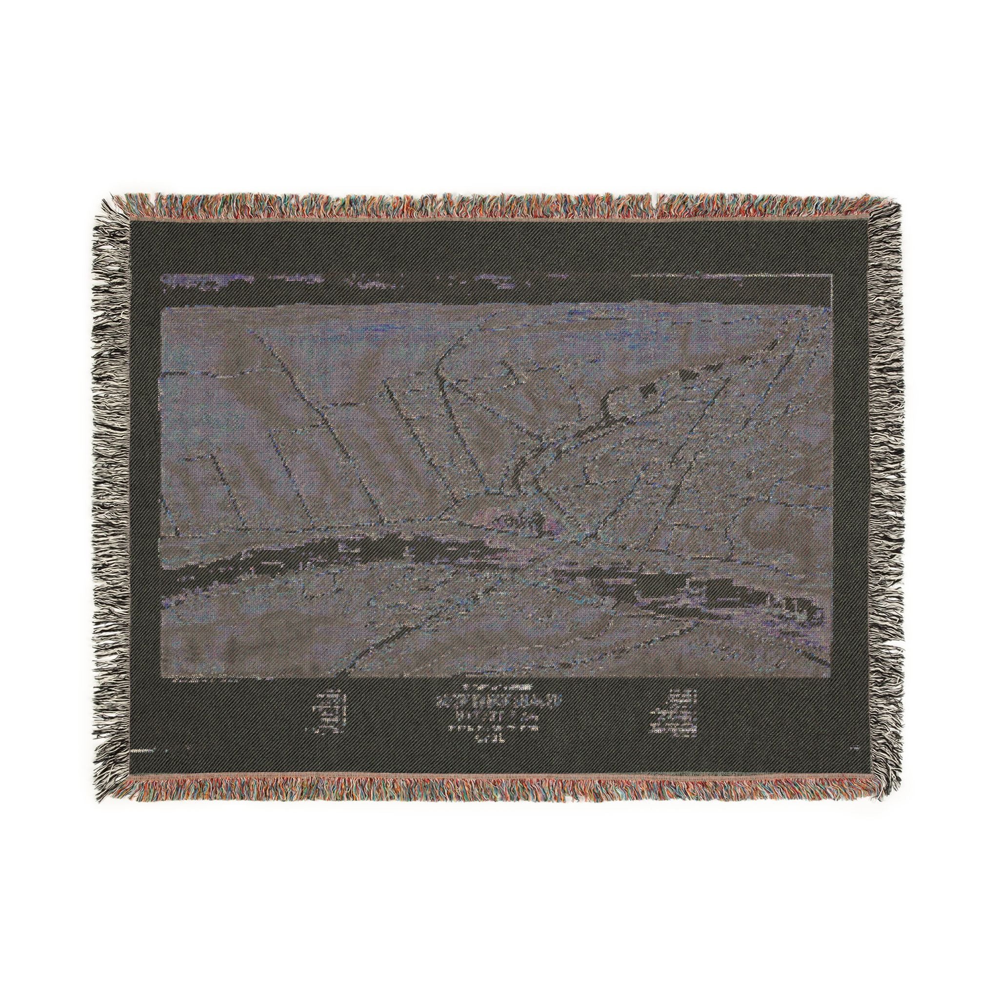 Bird's eye view of Gardiner and Pittston, Kennebec Co., Maine, 1878 Woven Throw Blanket - Image 7