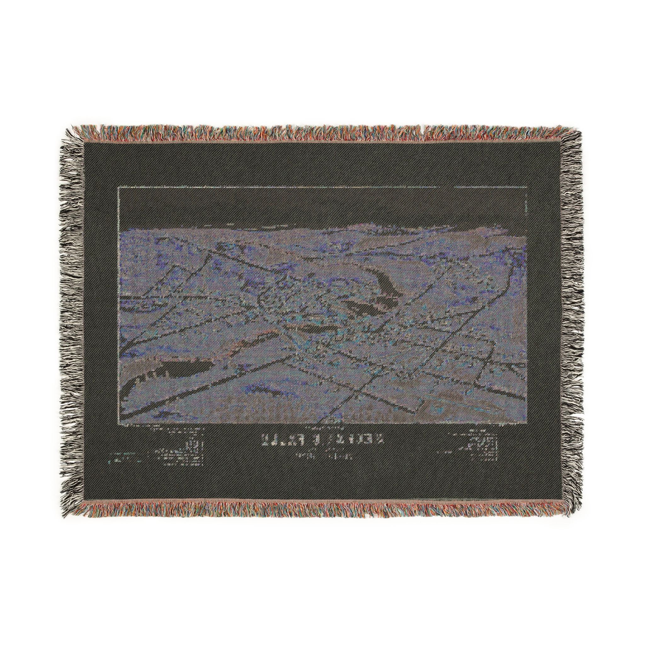 Bird's eye view of Mechanic Falls, Maine, 1878 : looking east Woven Throw Blanket - Image 7