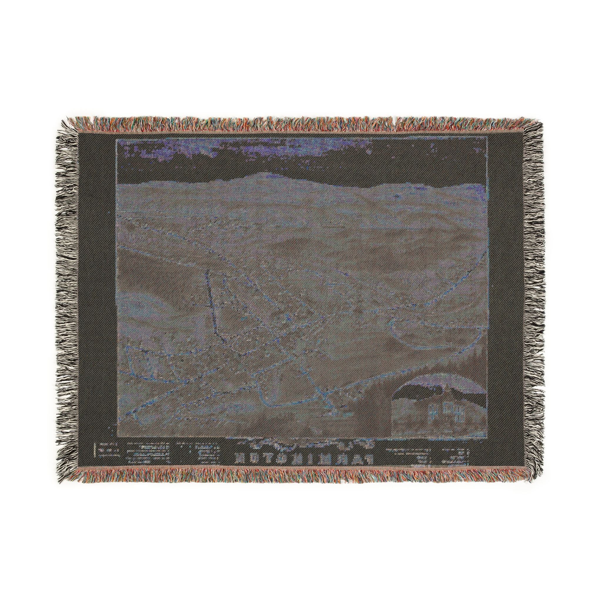 Bird's eye view of the village of Farmington, Stafford County, New Hampshire 1877 Woven Throw Blanket - Image 7