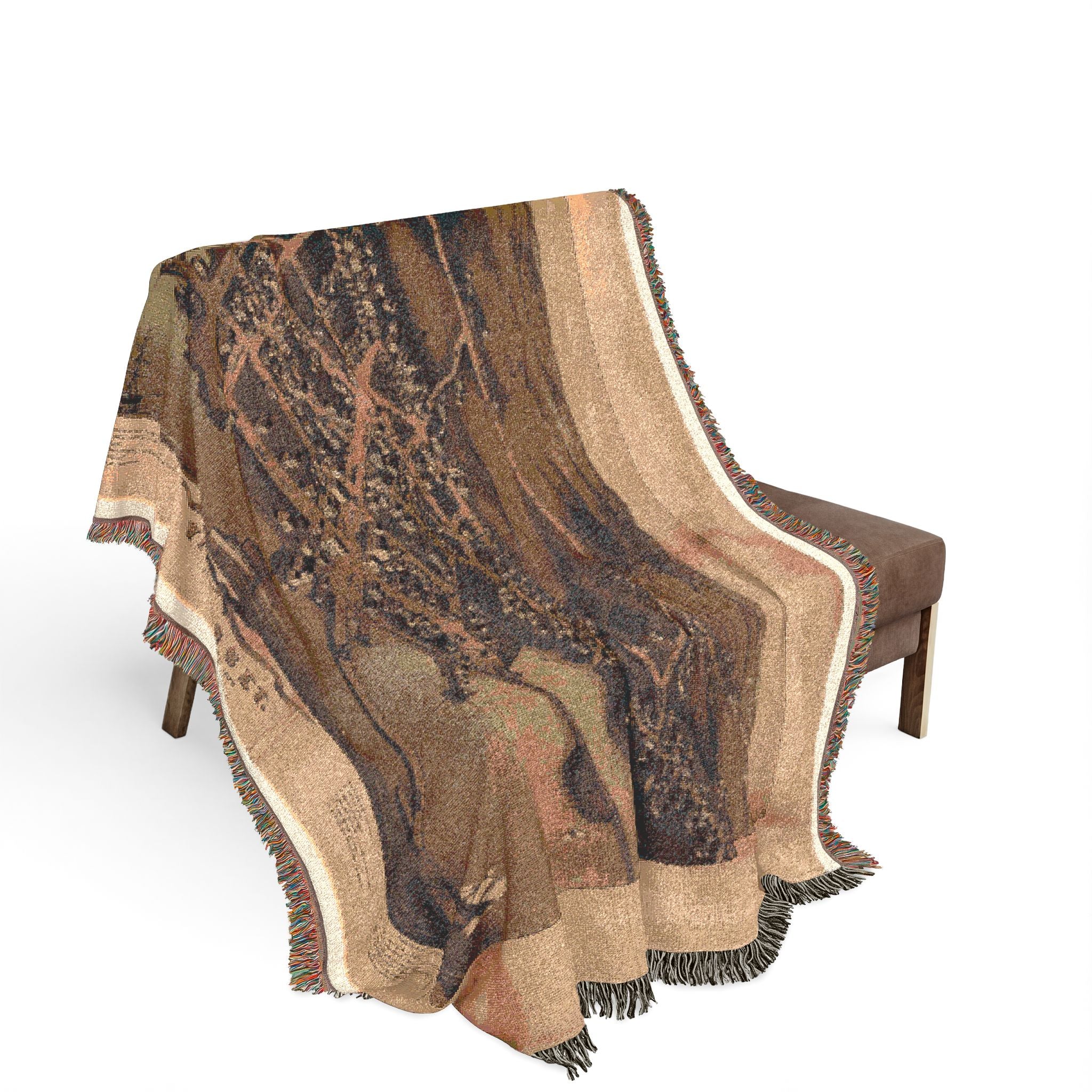 Birds eye view of the village of Wiscasset, Lincoln Co., Maine, 1878 Woven Throw Blanket - Image 2