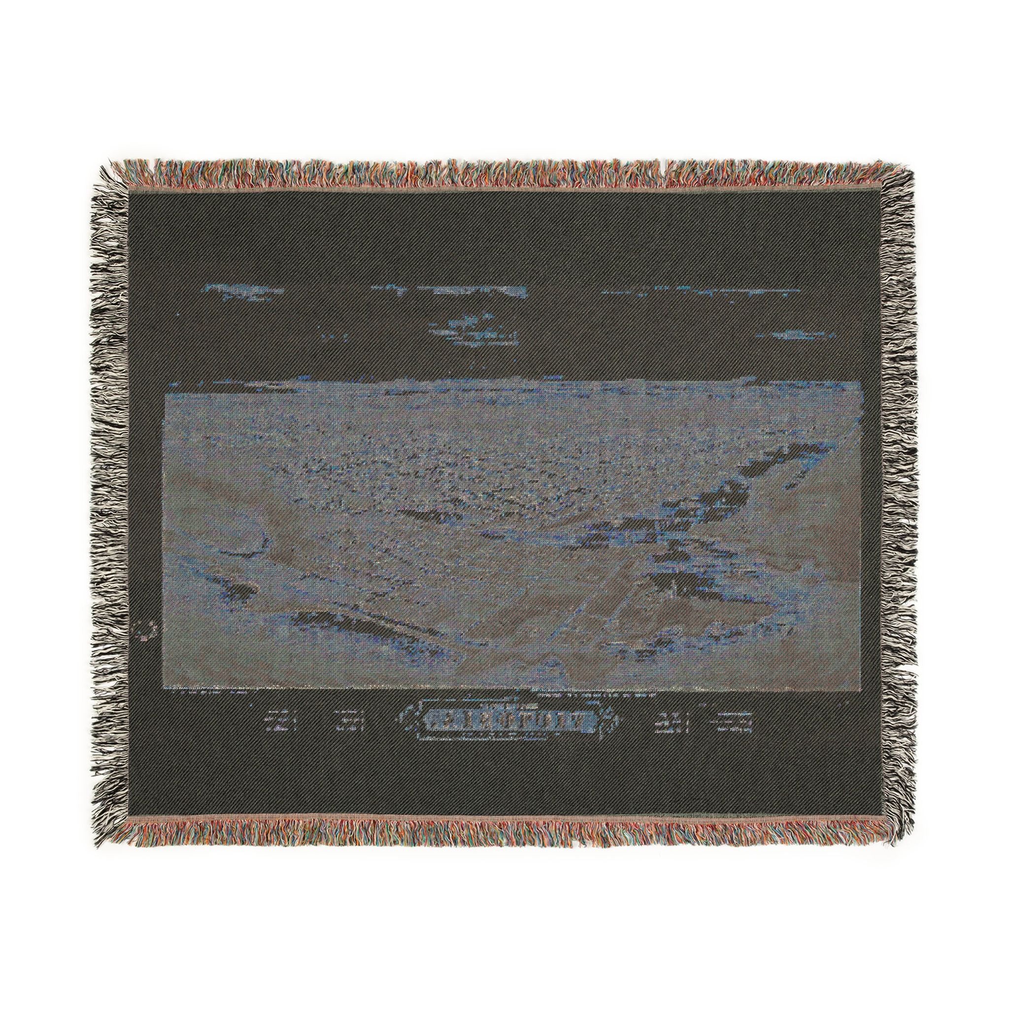 Bird's-eye view of Victoria, Vancouver Island, B.C. 1878 Woven Throw Blanket - Image 3