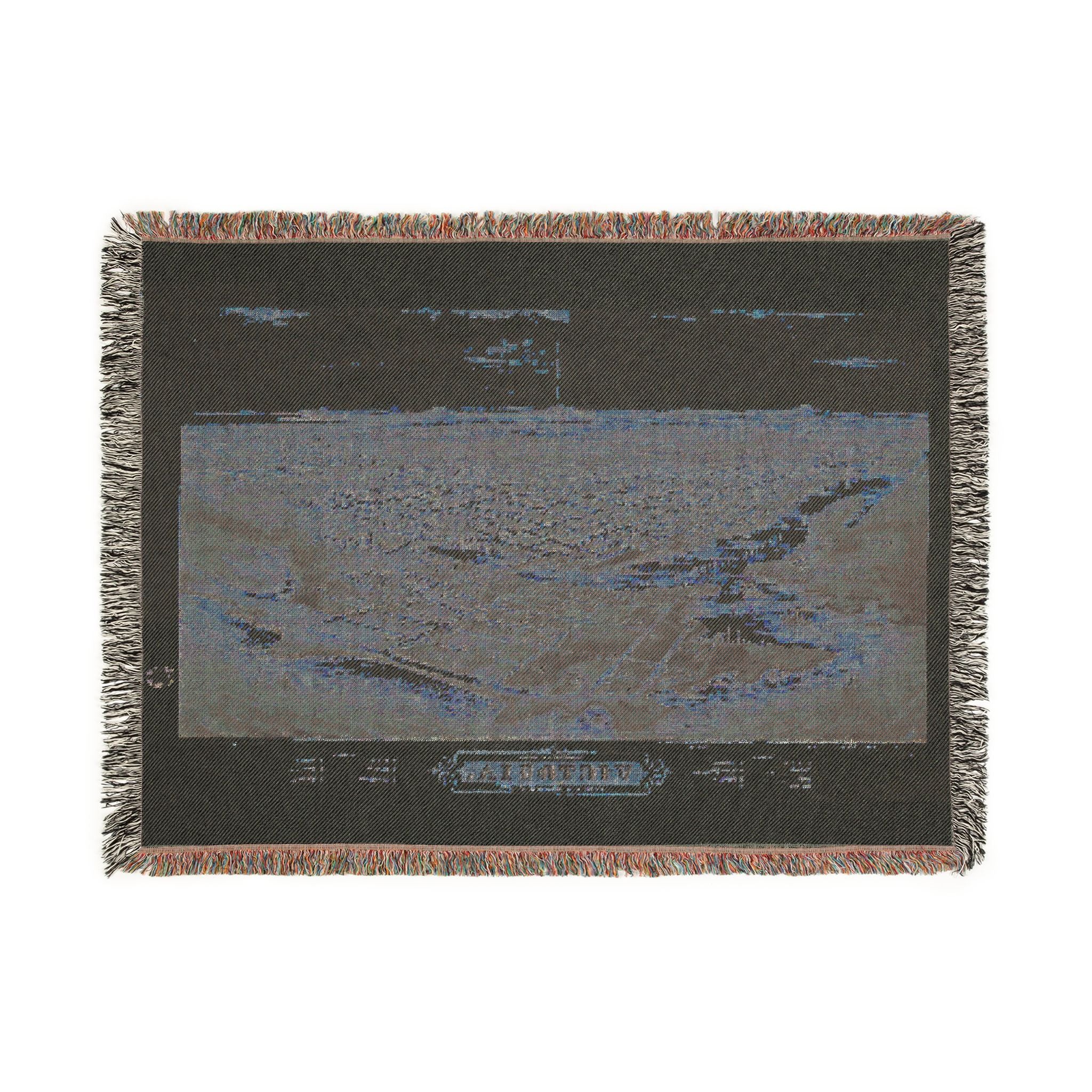 Bird's-eye view of Victoria, Vancouver Island, B.C. 1878 Woven Throw Blanket - Image 7