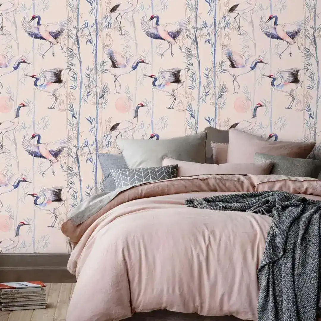 Birds of Paradise Pink Chinoiserie Wallpaper - Image 2