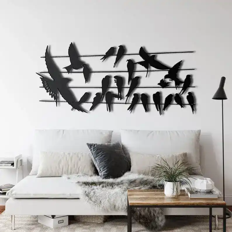 Birds on Branch Metal Wall Decor - Image 3