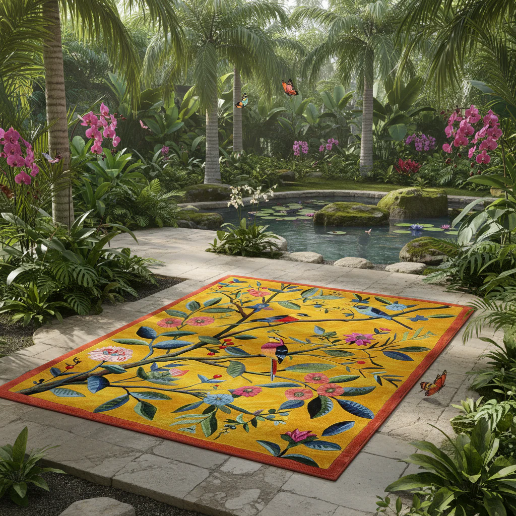 Birdsong Blossom Hand Tufted Rug - Image 2