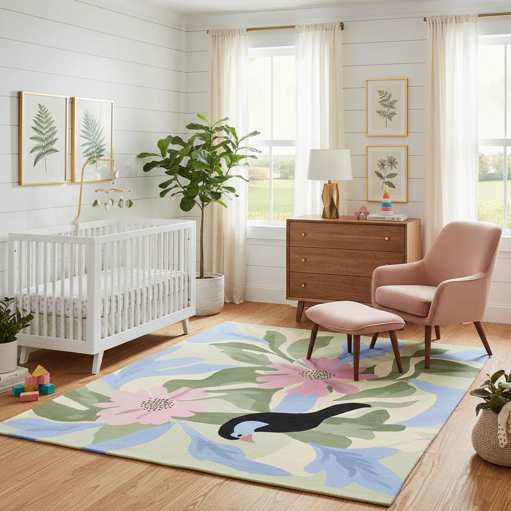 Birdsong in Bloom Hand Tufted Rug - Image 3